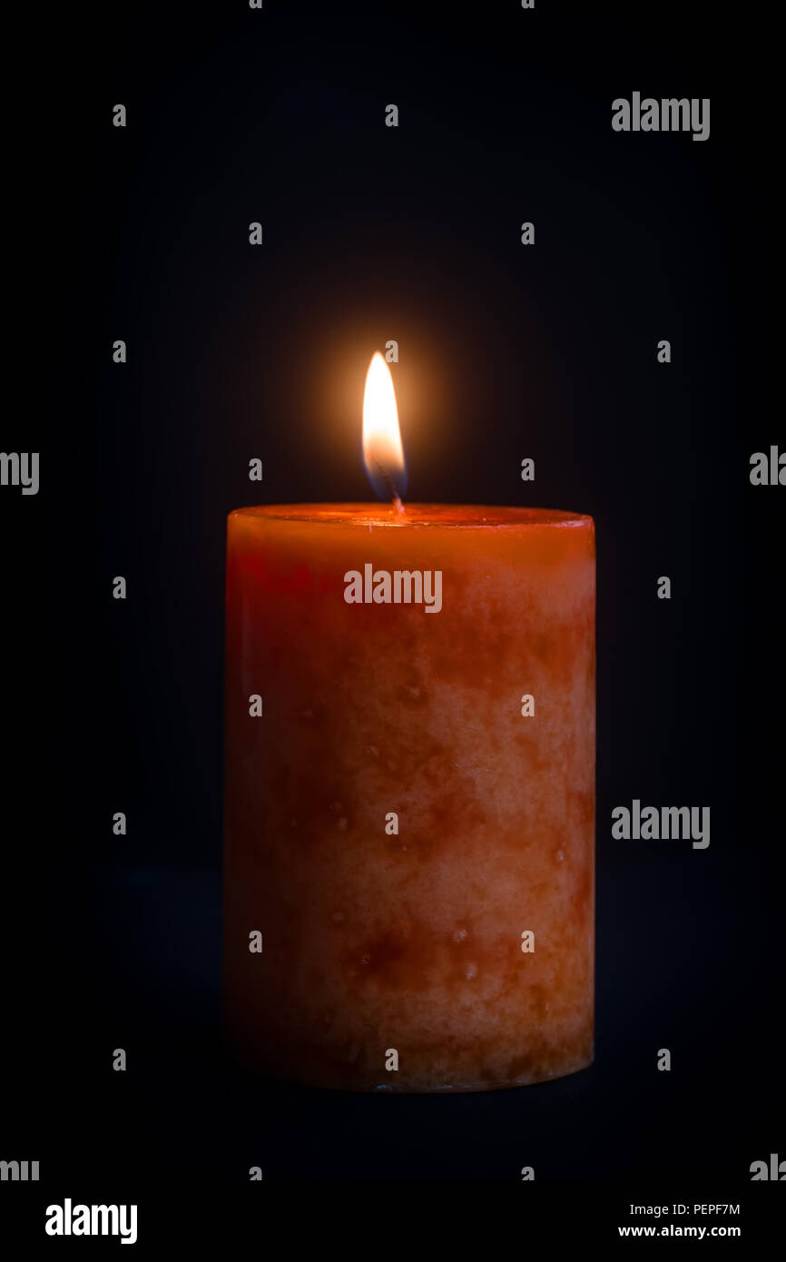 Candle Black Background Stock Photo Alamy
