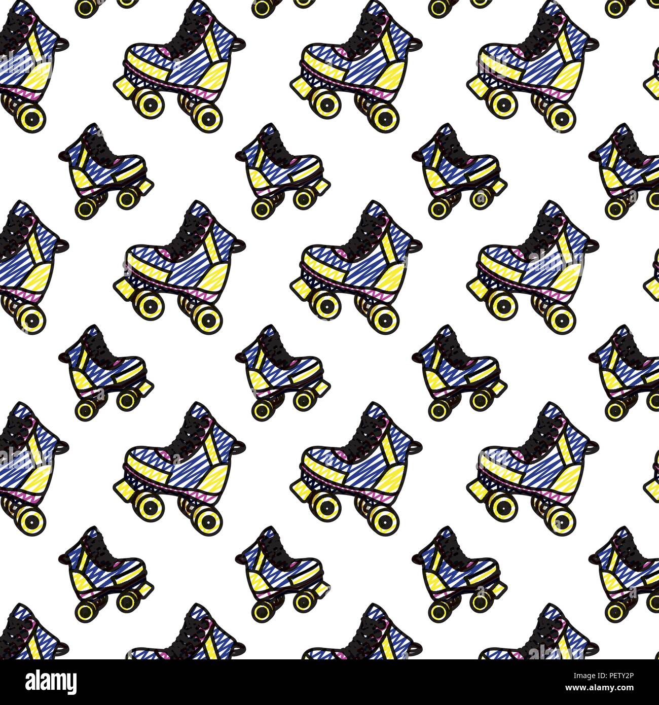 doodle roller skate fun art background Stock Vector Image & Art Alamy