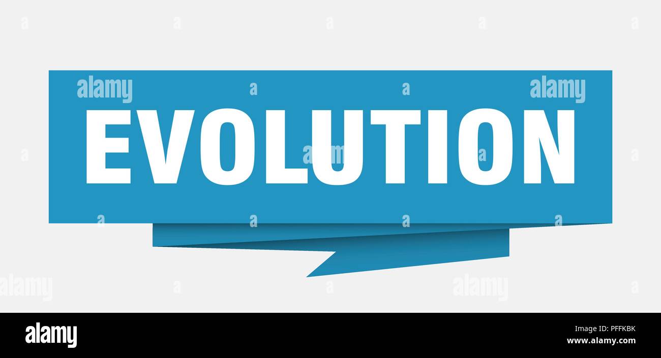 evolution sign. evolution paper origami speech bubble. evolution tag