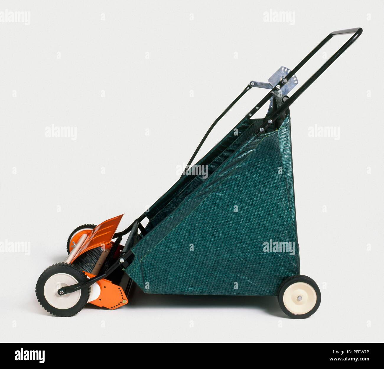 Leaf sweeper with hopper Stock Photo - Alamy