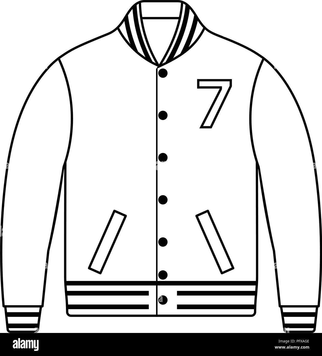 Baseball jacket icon. Thin line design. Vector illustration Stock