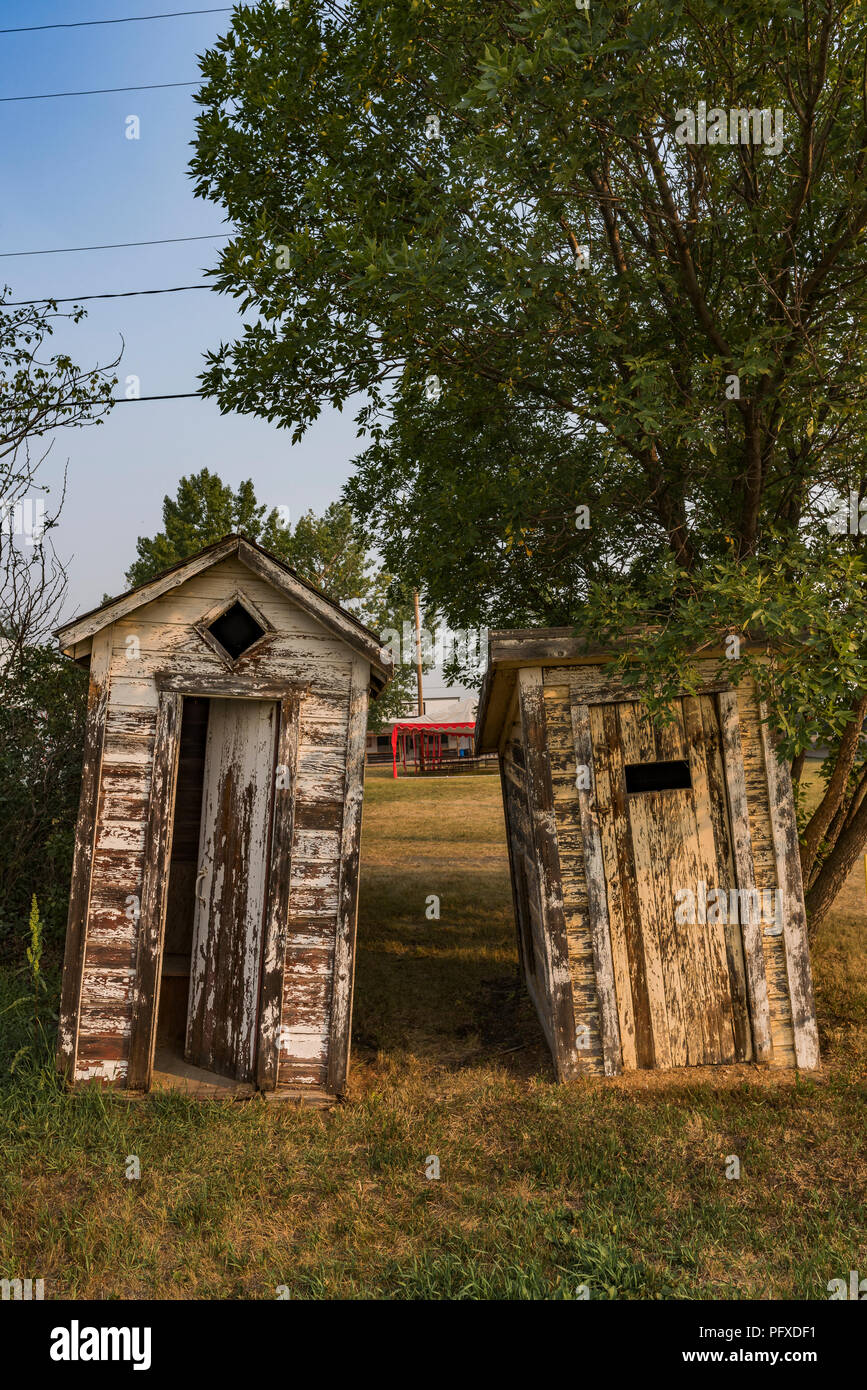 Outhouses, Rowley, Alberta, Canada Stock Photo Alamy