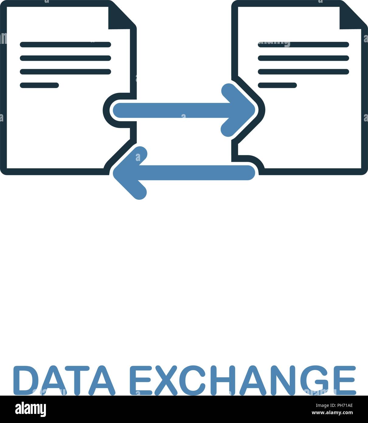 Data Exchange icon in two colors. Simple element illustration. Data