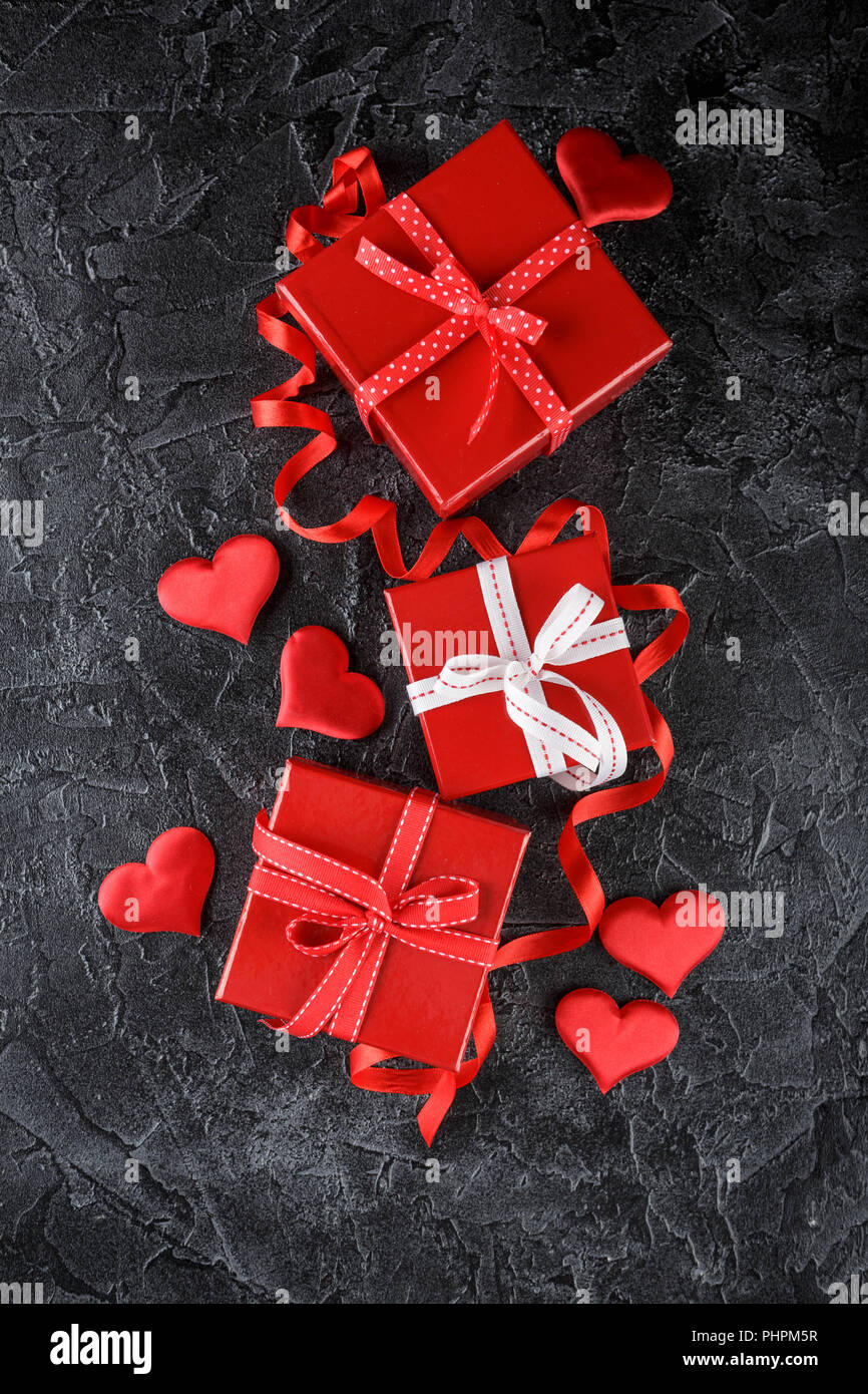 Red gift boxes Stock Photo Alamy