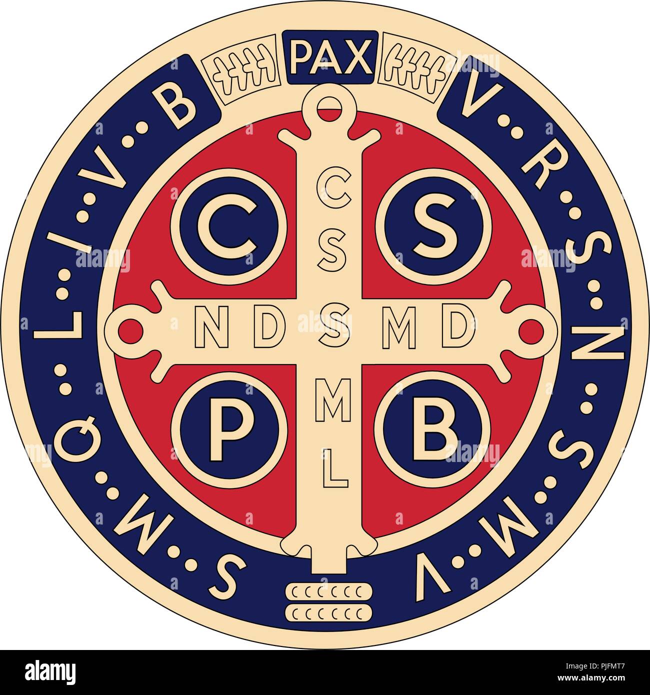 St Benedict Medal Front Size Stock Vector Image & Art Alamy