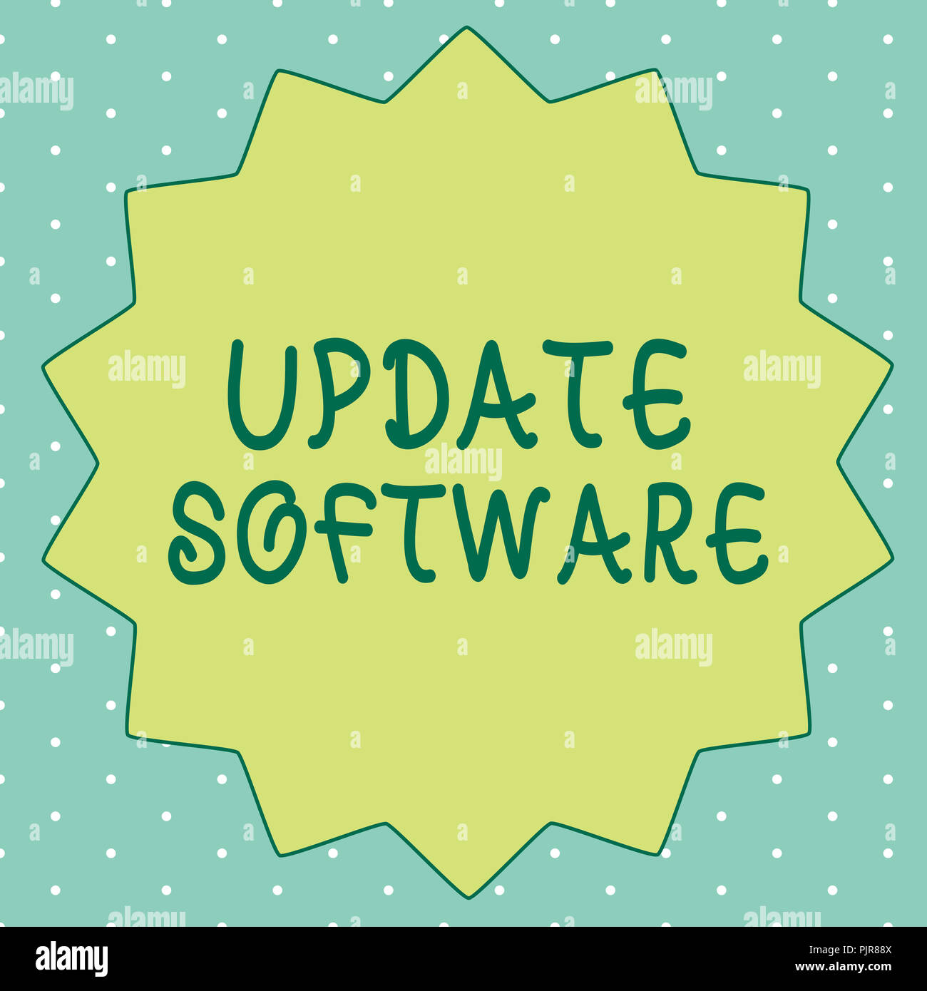 Handwriting text writing Update Software. Concept meaning replacing