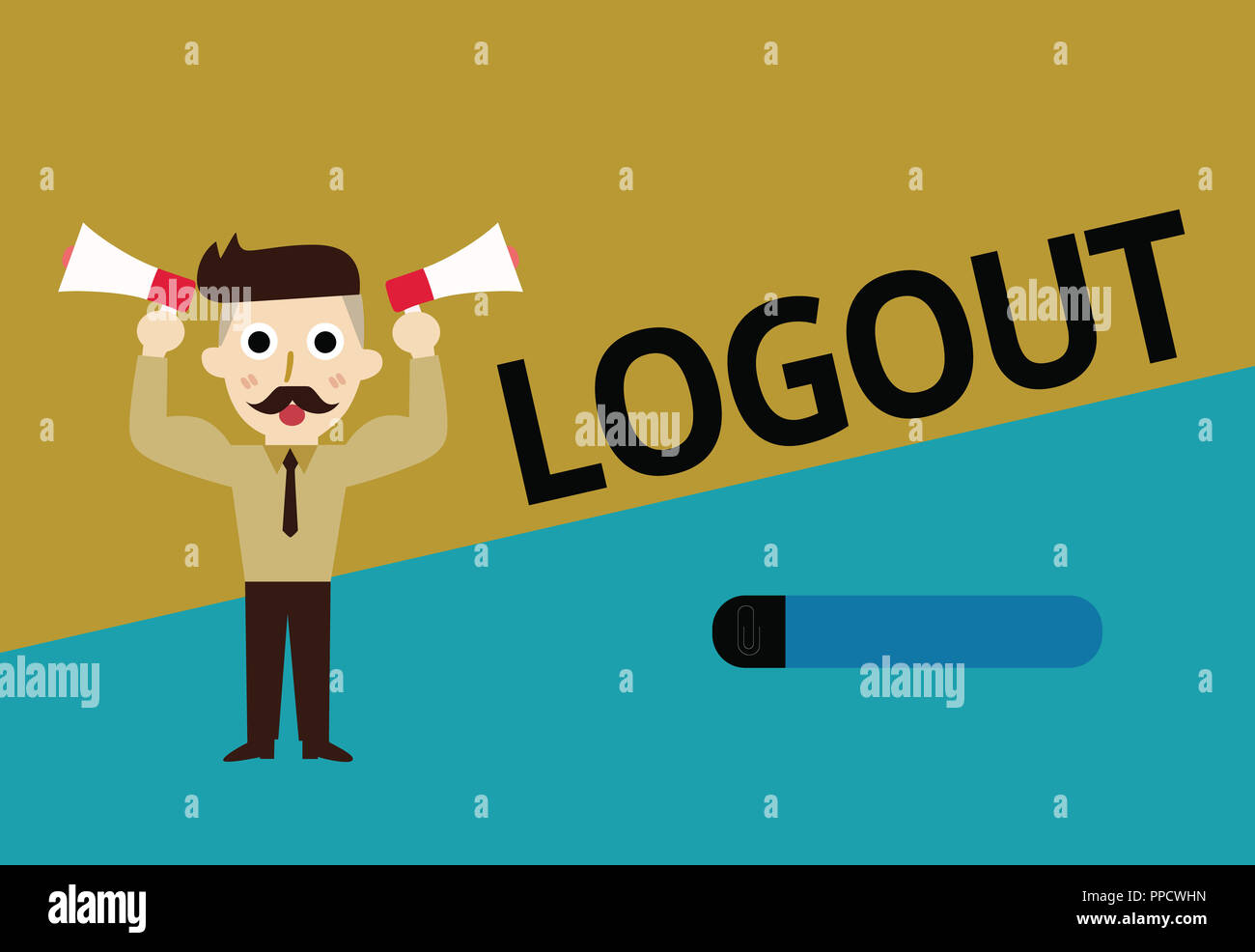 Handwriting text Logout. Concept meaning go through procedures to