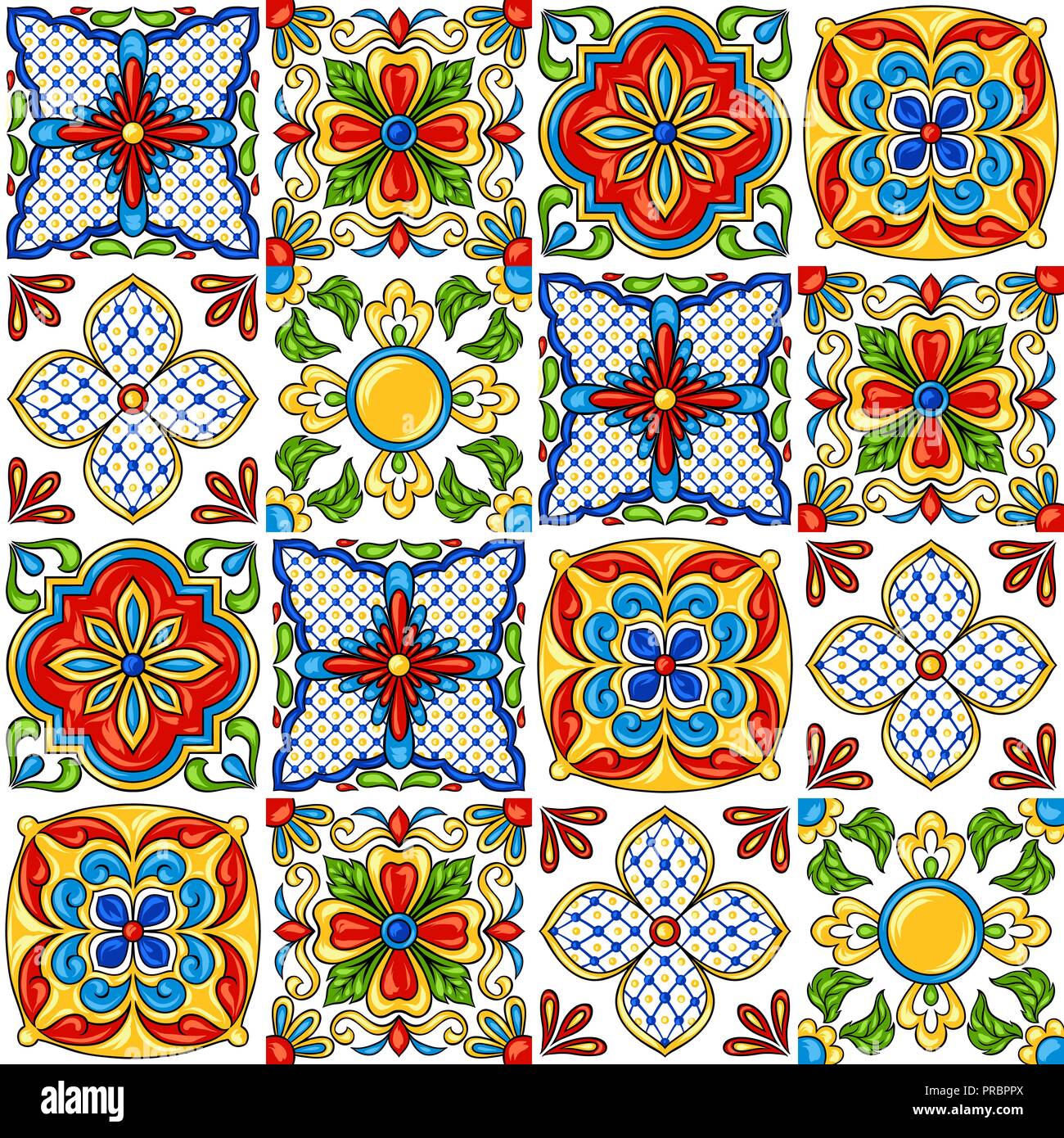 Mexican talavera ceramic tile pattern Stock Vector Image & Art Alamy