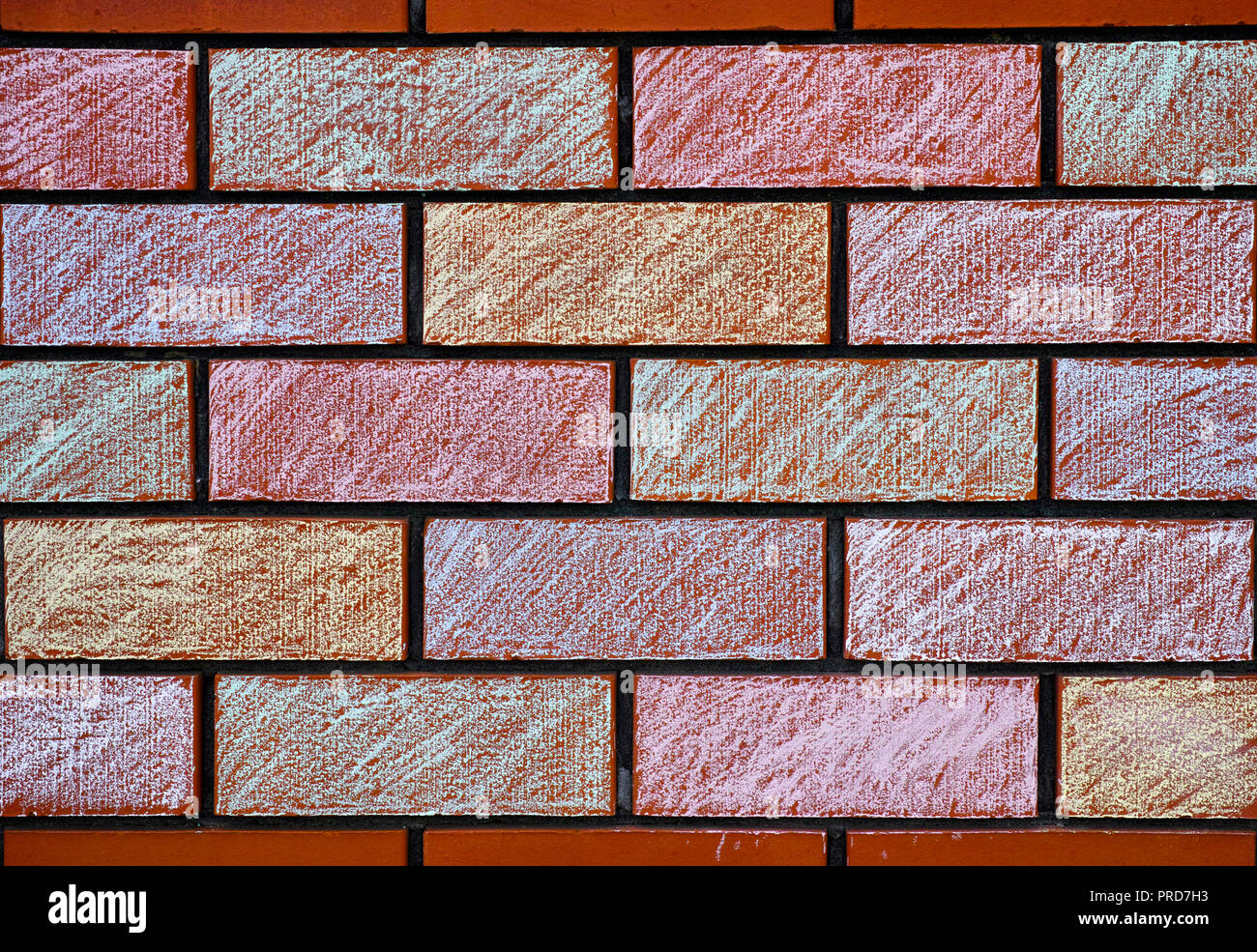 Chalk painted wall bricks Stock Photo Alamy