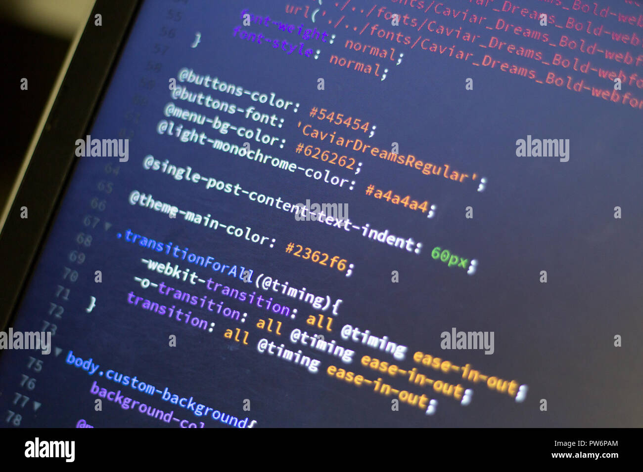  development code CSS/LESS styles preprocessor script lines
