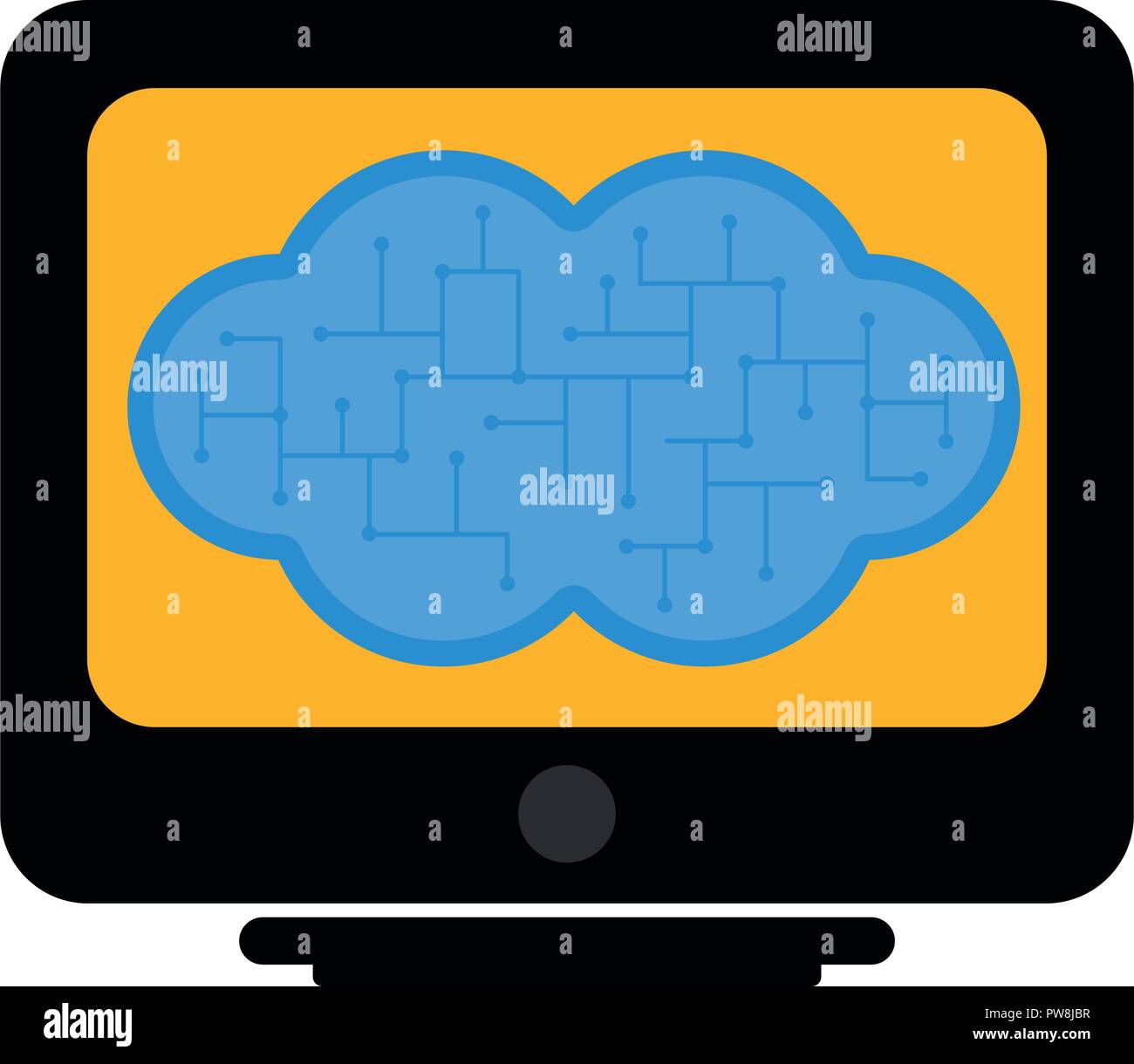 Computer screen with cloud technology Stock Vector Image & Art Alamy