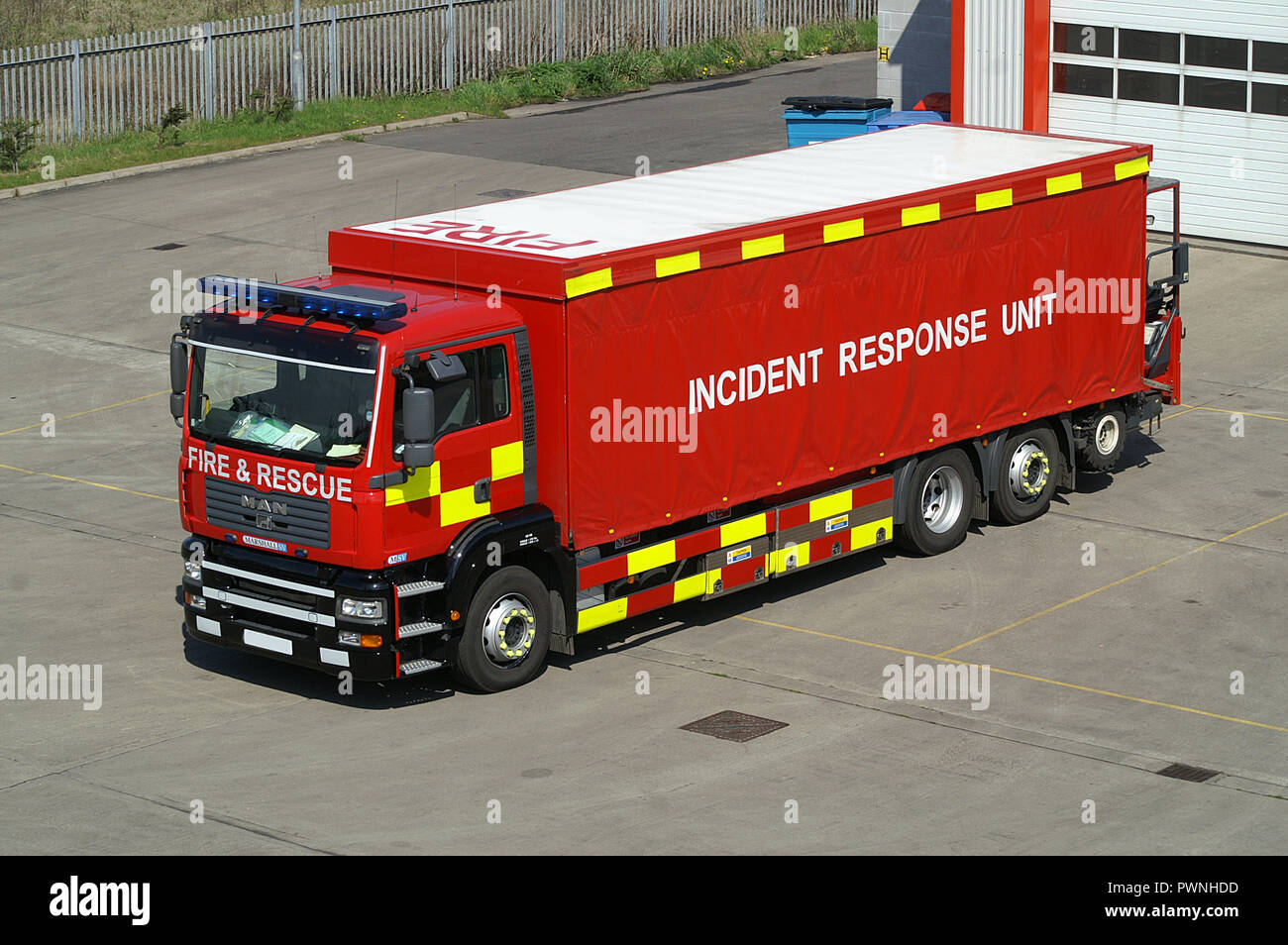 fire engine at fire station Stock Photo - Alamy