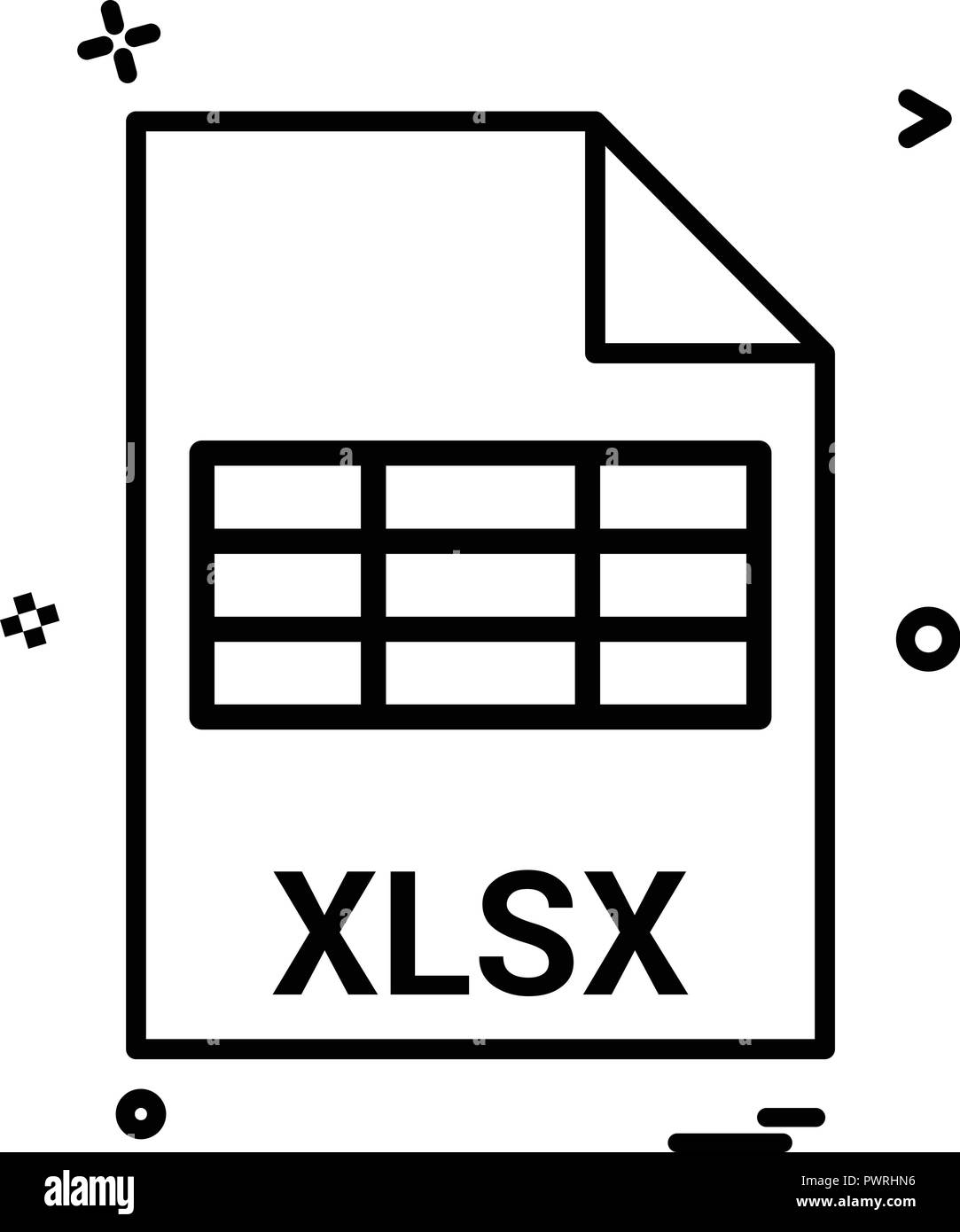 xlsx file file extension file format icon vector design Stock Vector