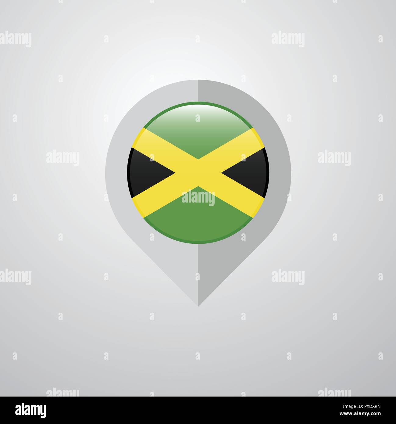 Map Navigation pointer with Jamaica flag design vector Stock Vector
