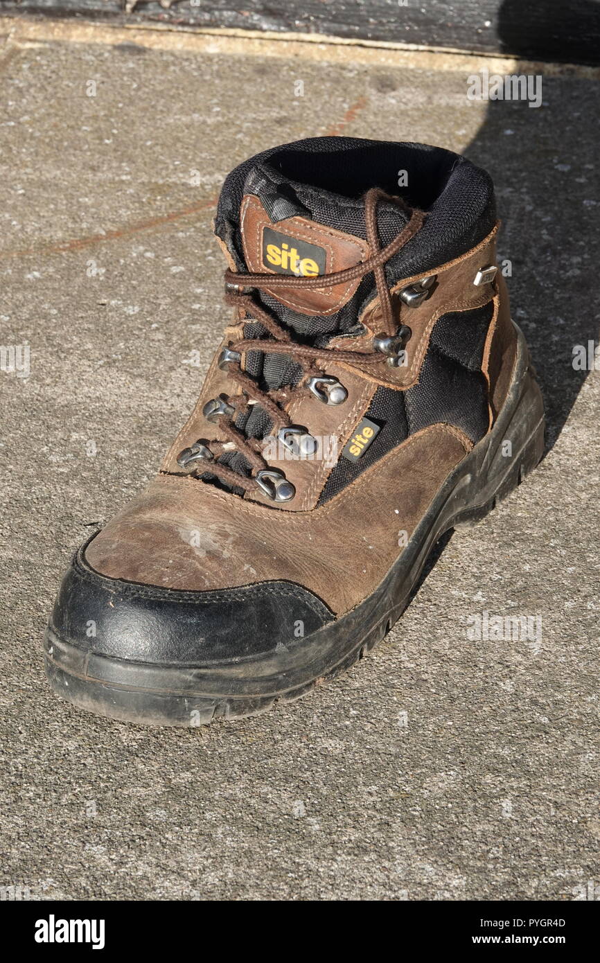 Old work boot Stock Photo Alamy