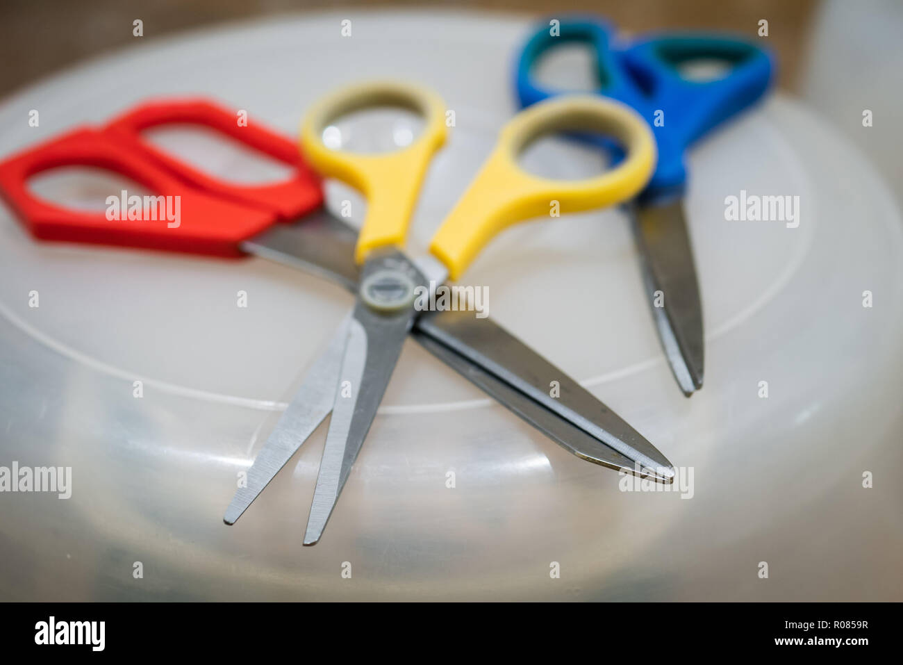 colorful sharp scissors Stock Photo Alamy