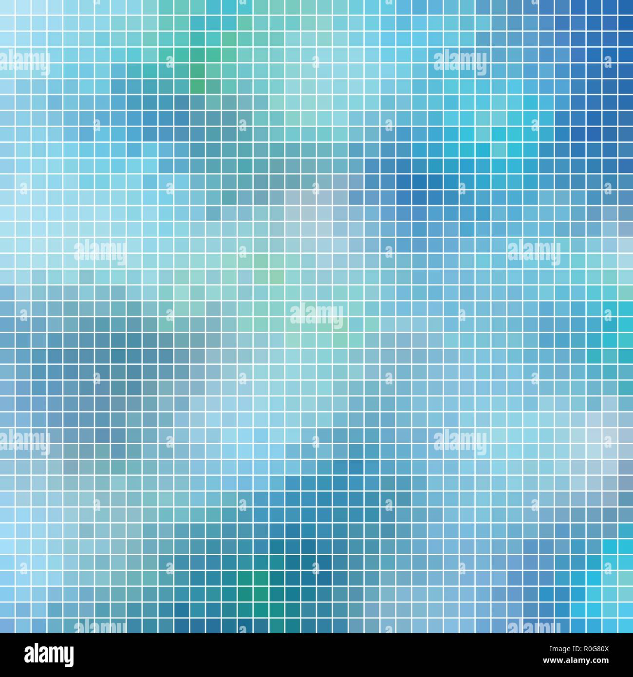 abstract vector square pixel mosaic background - blue Stock Vector
