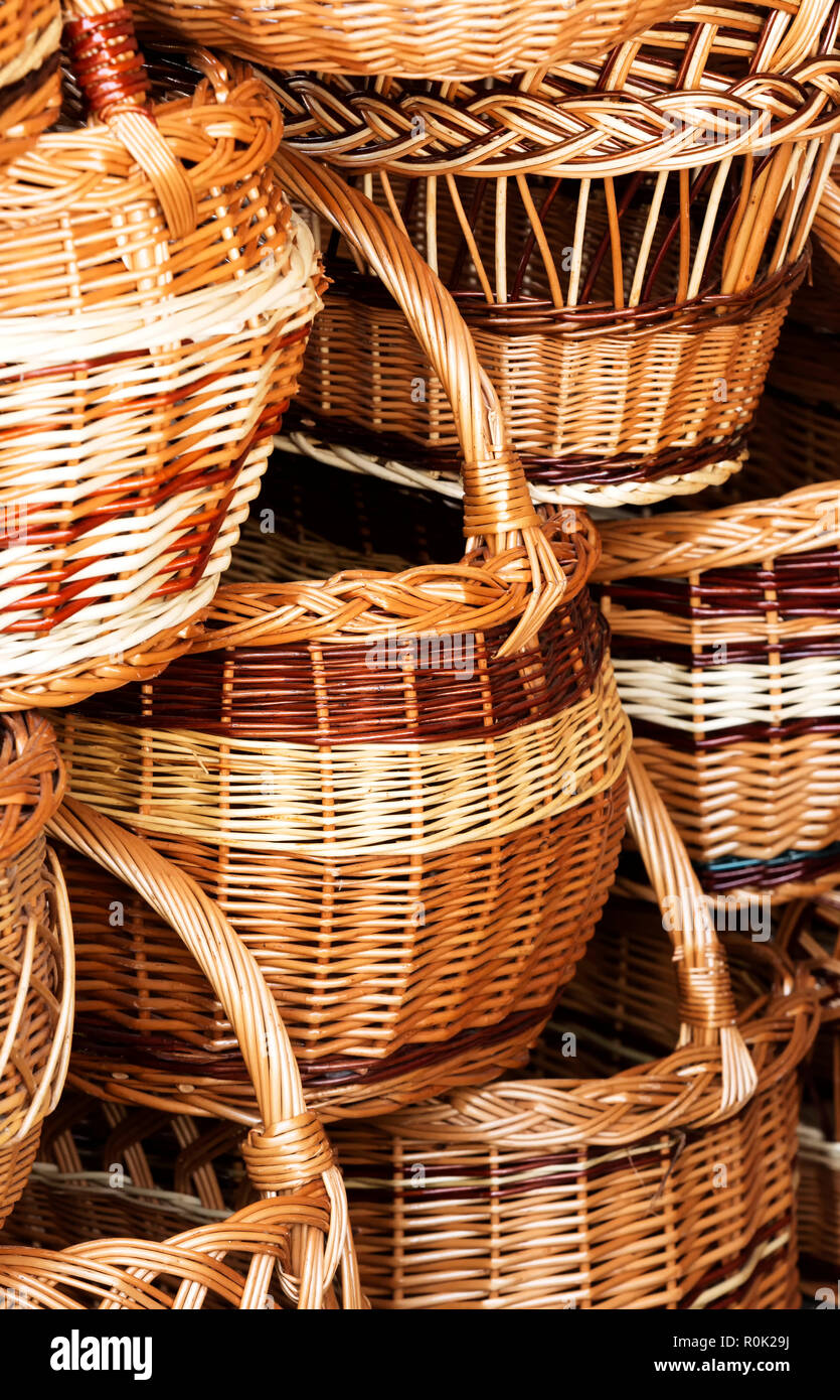 Handmade wicker baskets , Hungary Stock Photo Alamy
