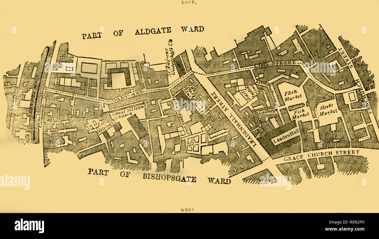 Bishops Gate Parish London Map Around 1880 Map High Resolution Stock Photography and Images Alamy