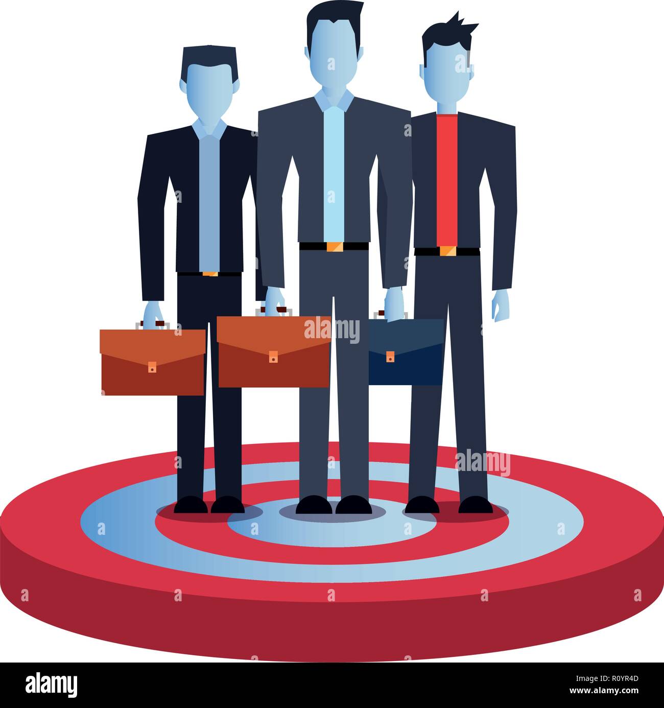 businessmen team with briefcase on target vector illustration Stock Vector Image & Art Alamy