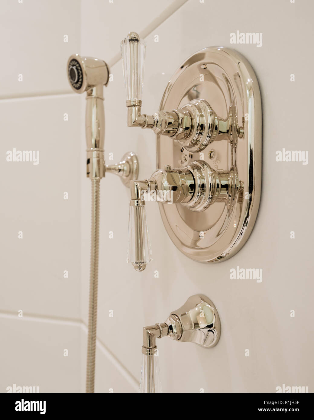 Silver shower head hires stock photography and images Alamy