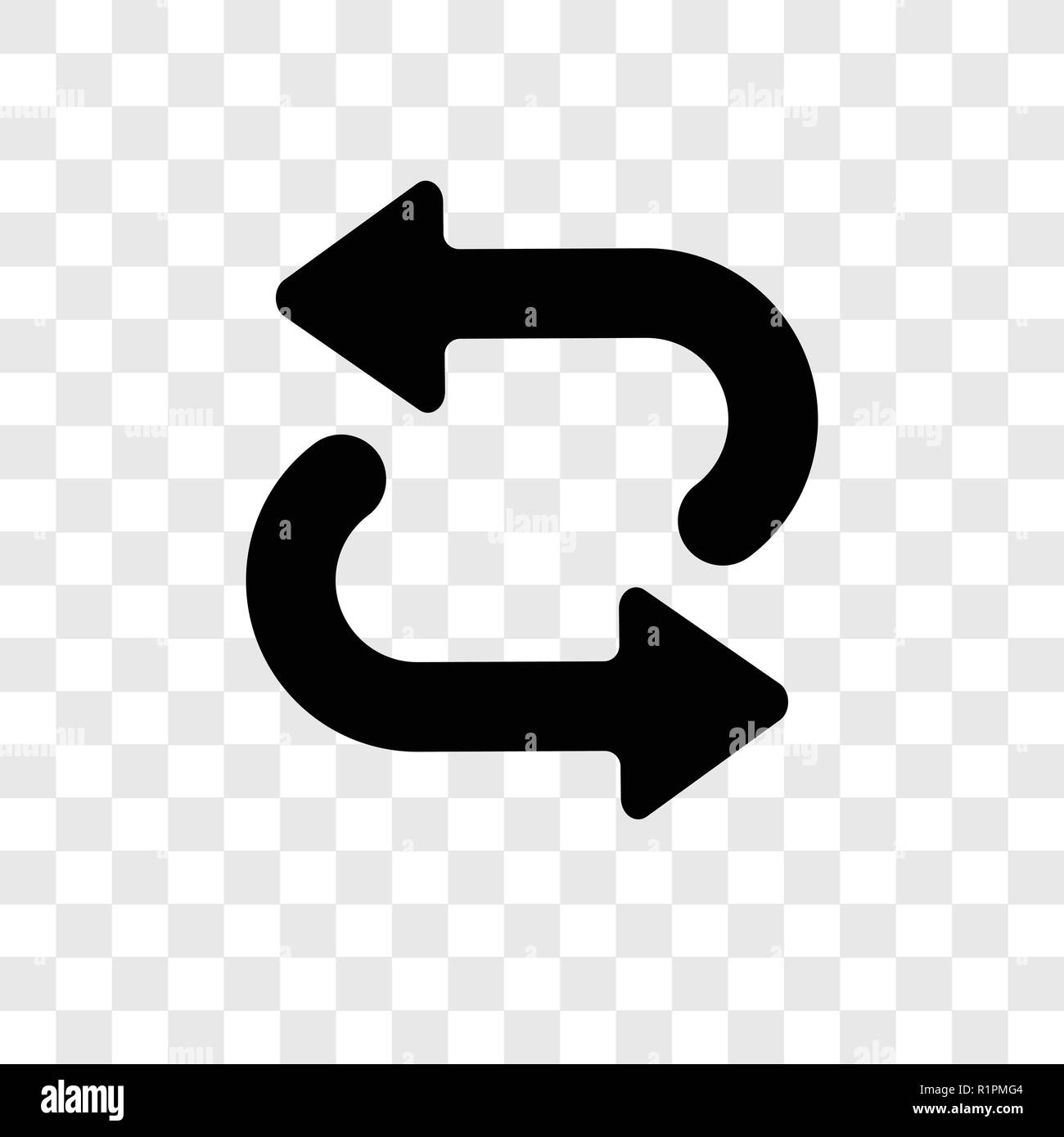 Repeat vector icon isolated on transparent background, Repeat