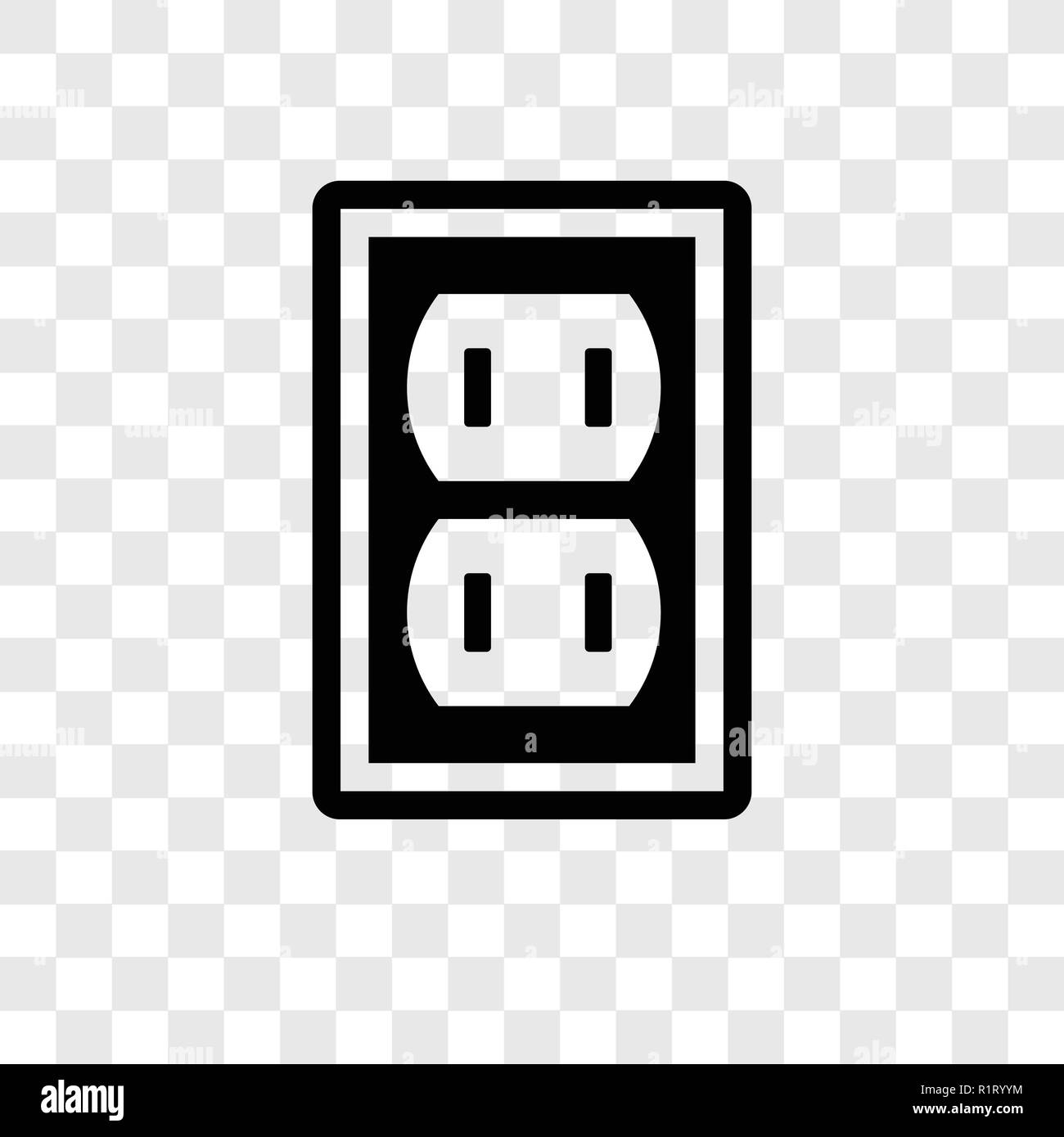 Socket vector icon isolated on transparent background, Socket transparency logo concept Stock