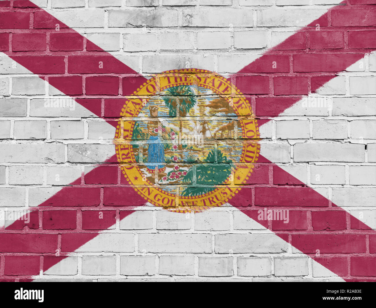US States Concept Florida Flag Wall Background Texture Stock Photo Alamy