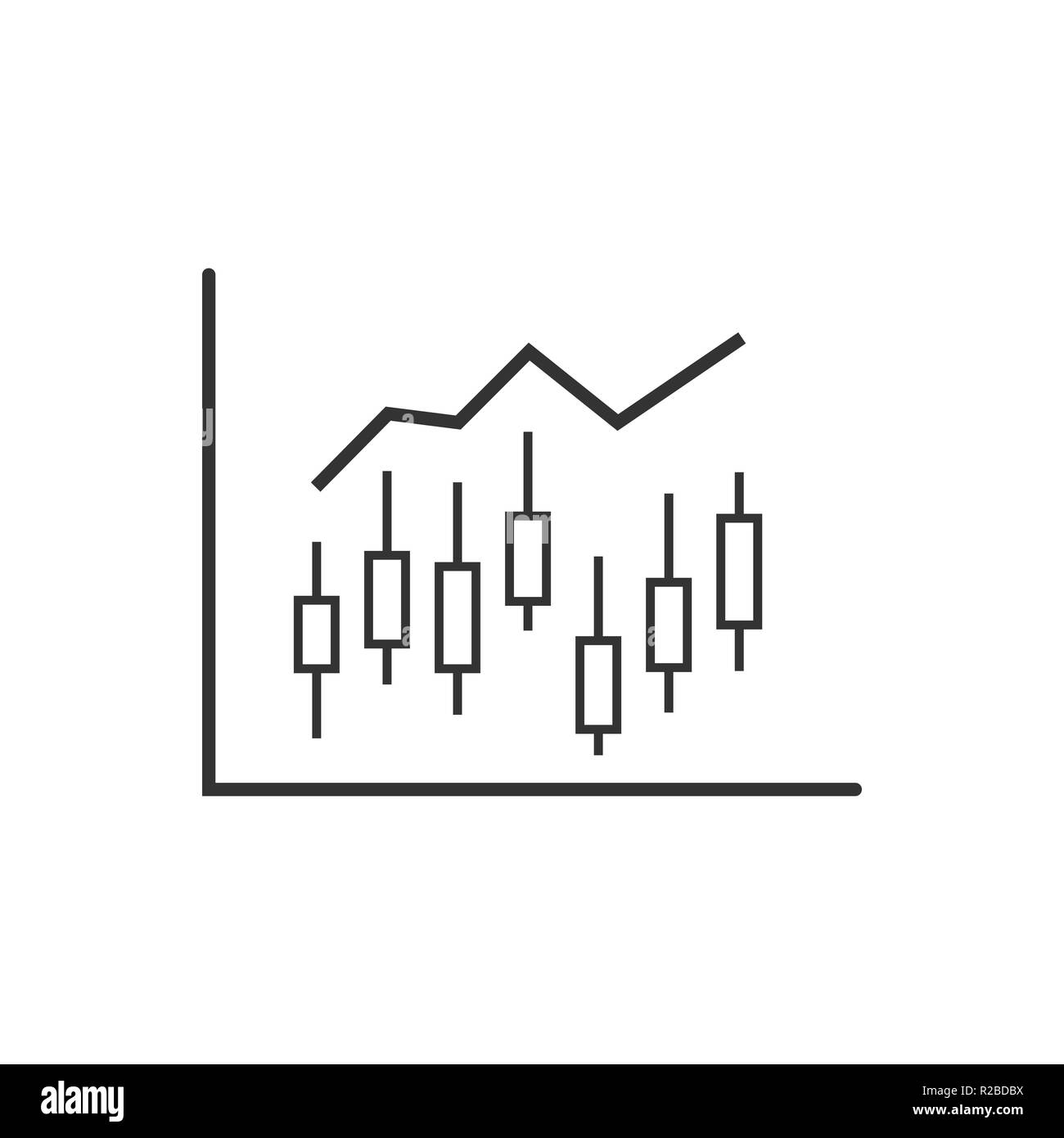 Vector illustration, flat design Candlestick chart Stock Vector Image