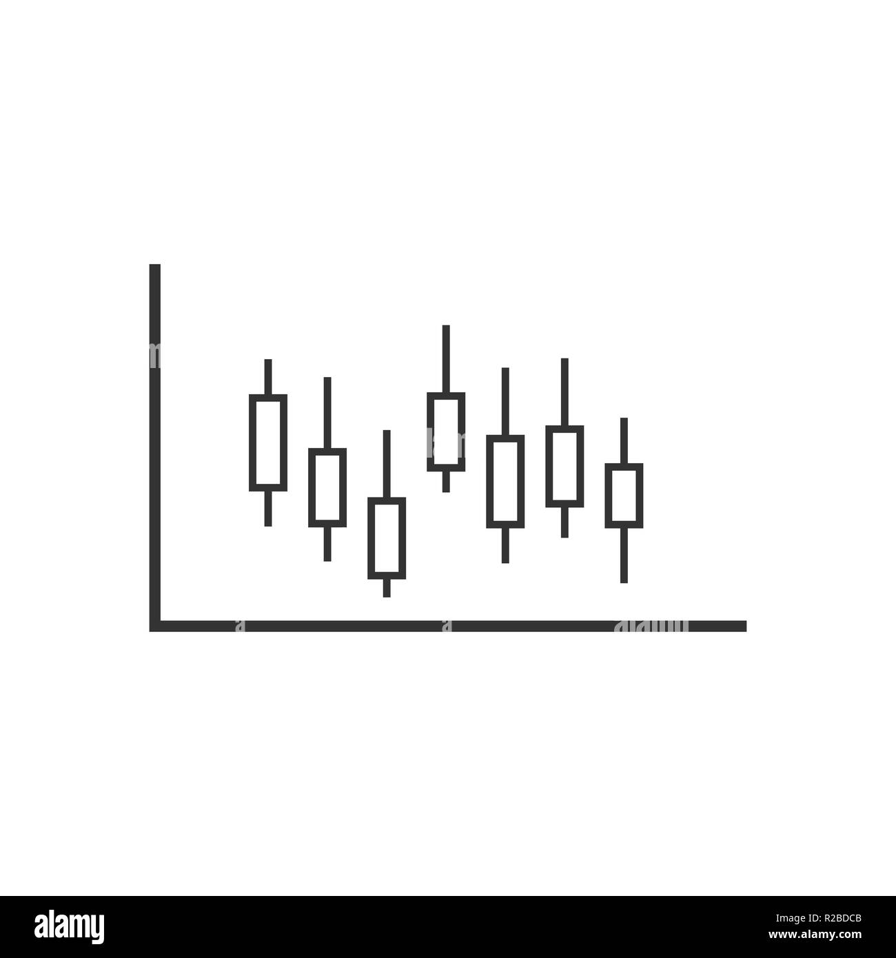Vector illustration, flat design Candlestick chart Stock Vector Image