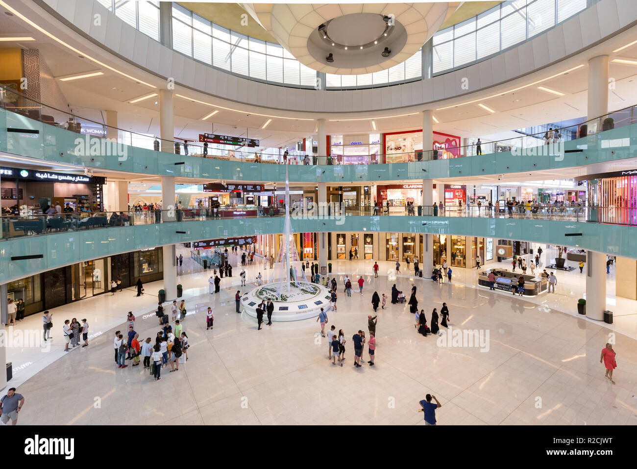 Grand Atrium inside Dubai Mall Stock Photo Alamy