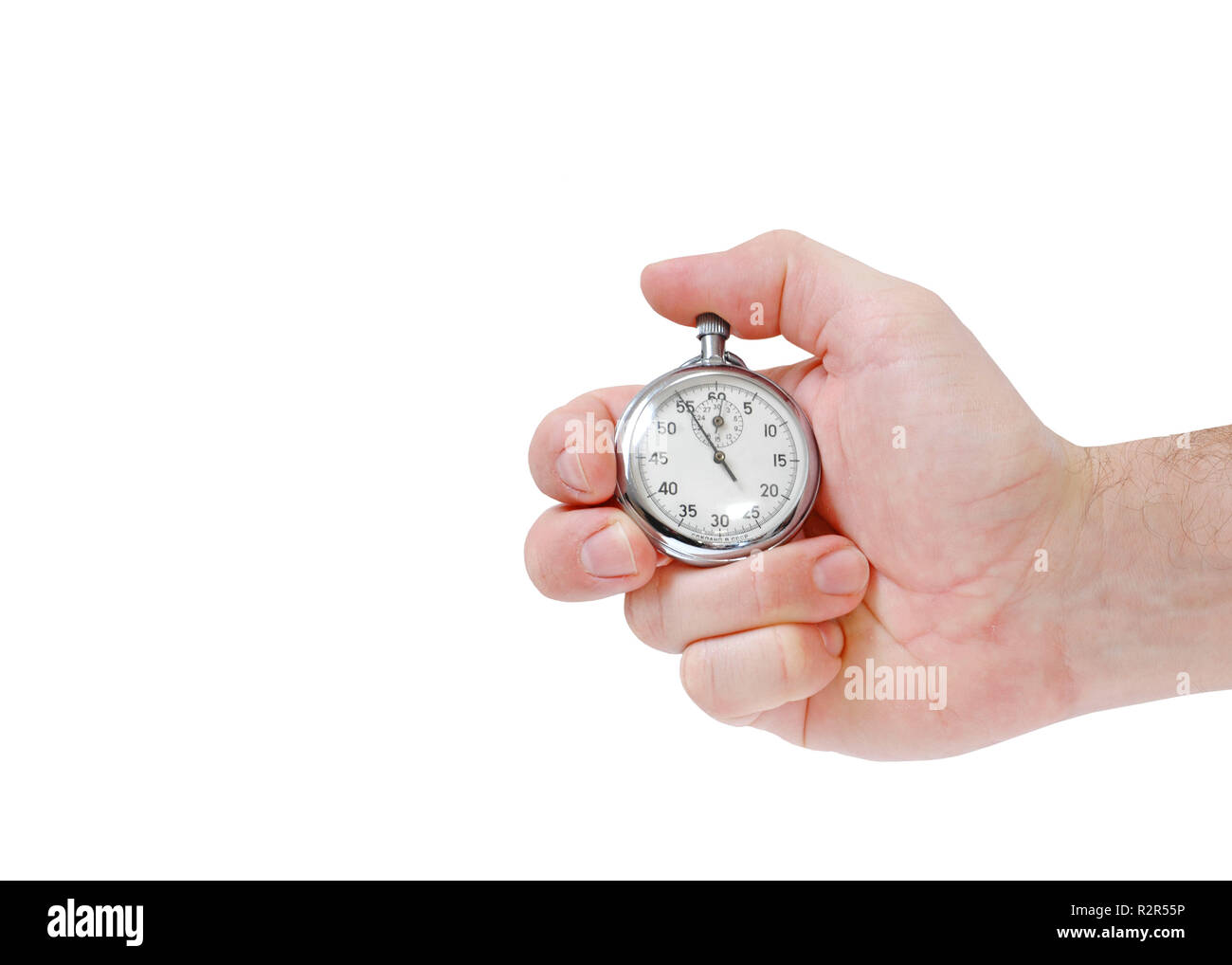 isolated hand with stopwatch Stock Photo Alamy