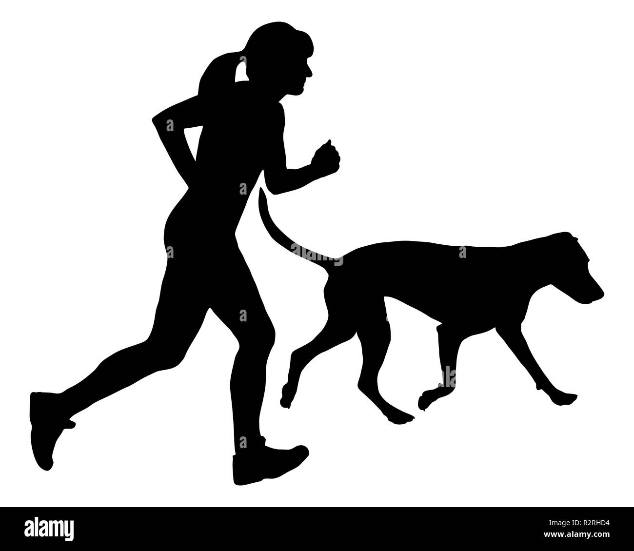 jogging with dog Stock Photo Alamy
