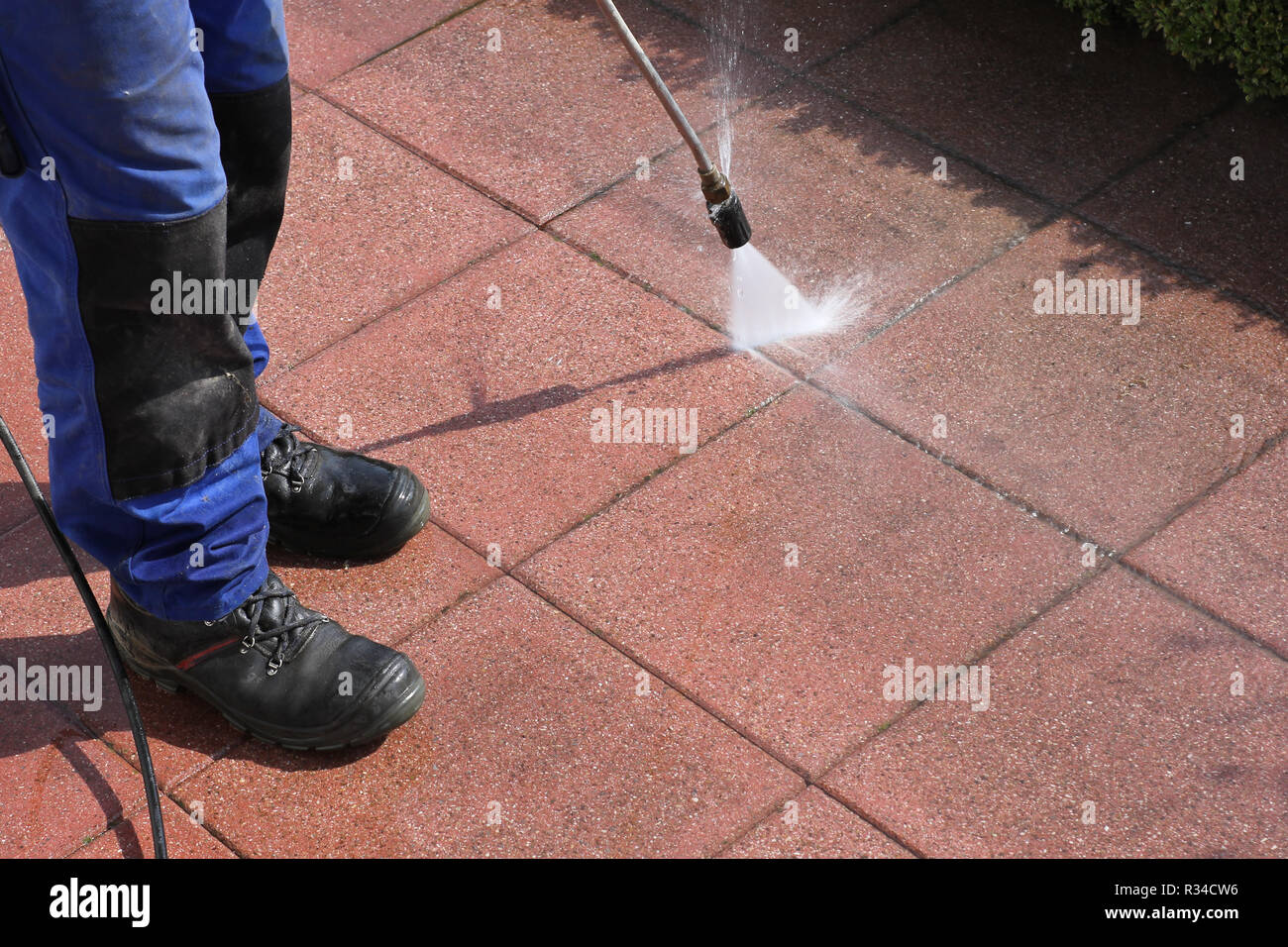 steam cleaner,clean terrace Stock Photo Alamy