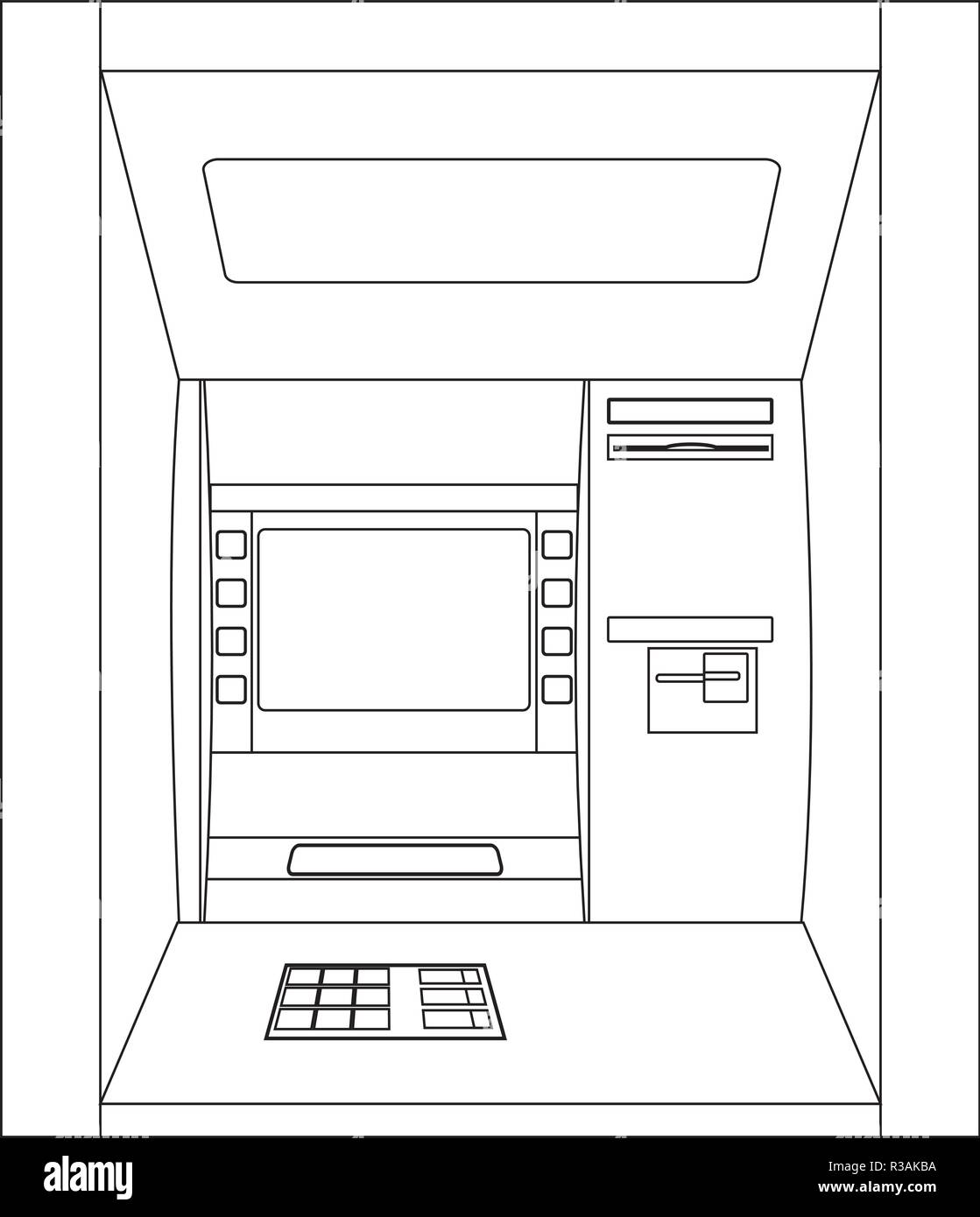 Atm machine white background Stock Vector Images Alamy
