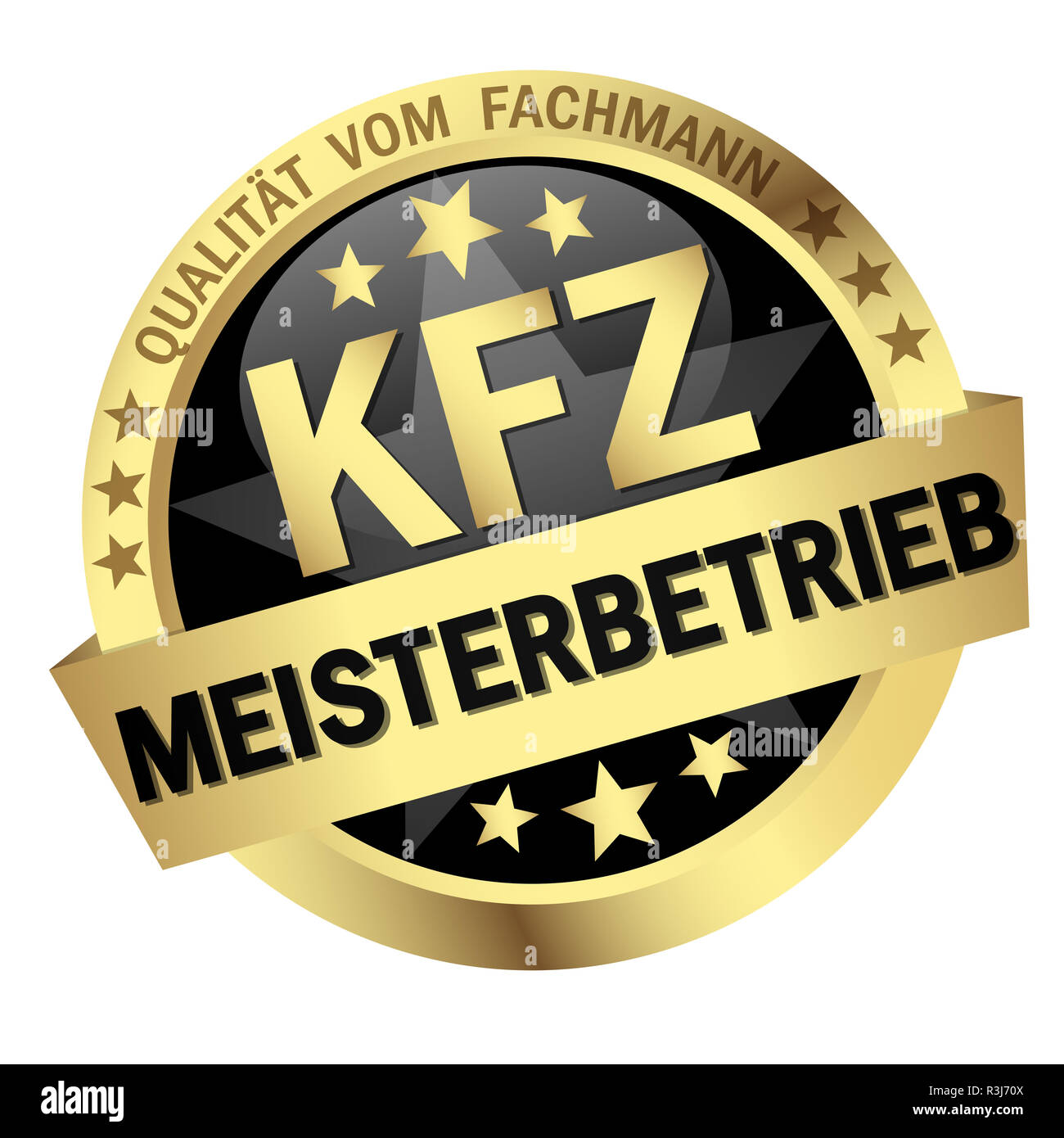 Button Kfz Meisterbetrieb Stock Photo Alamy