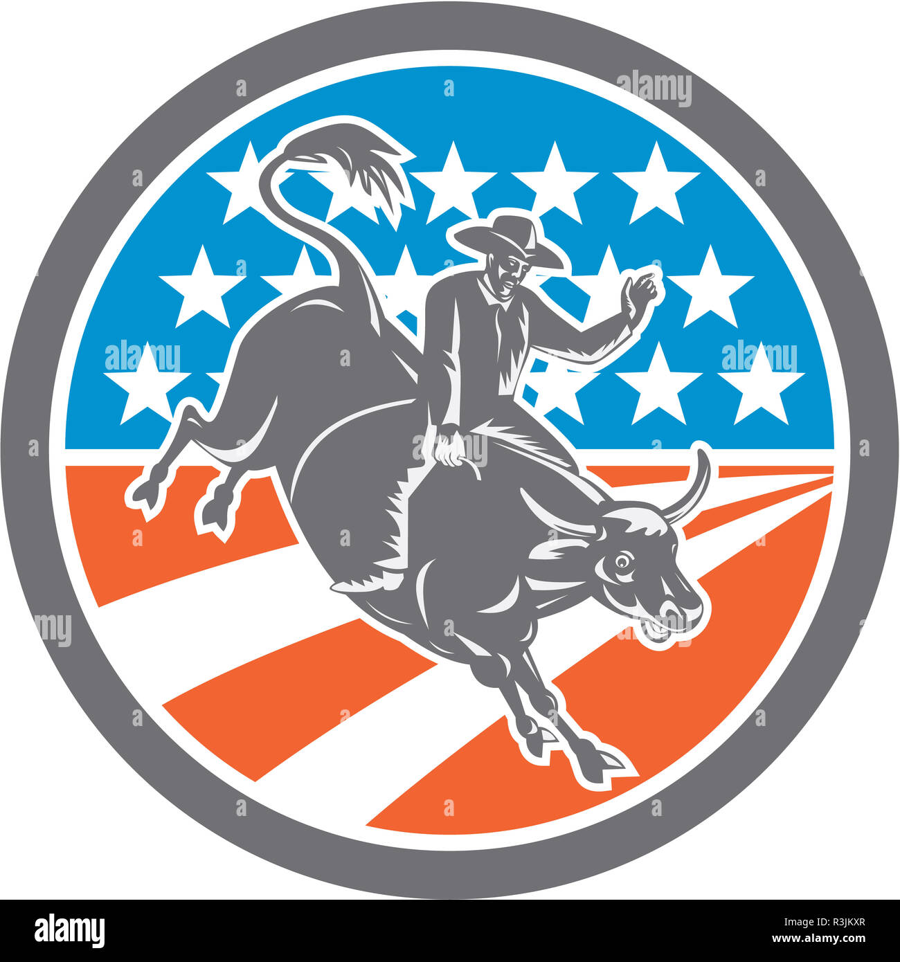Bull riding american flag hires stock photography and images Alamy