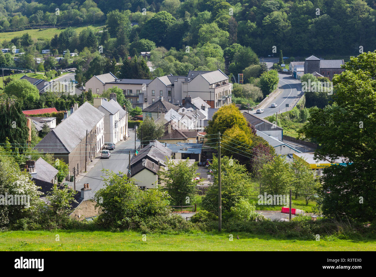 Ireland, County Wicklow, Rathdrum, elevated town view Stock Photo Alamy