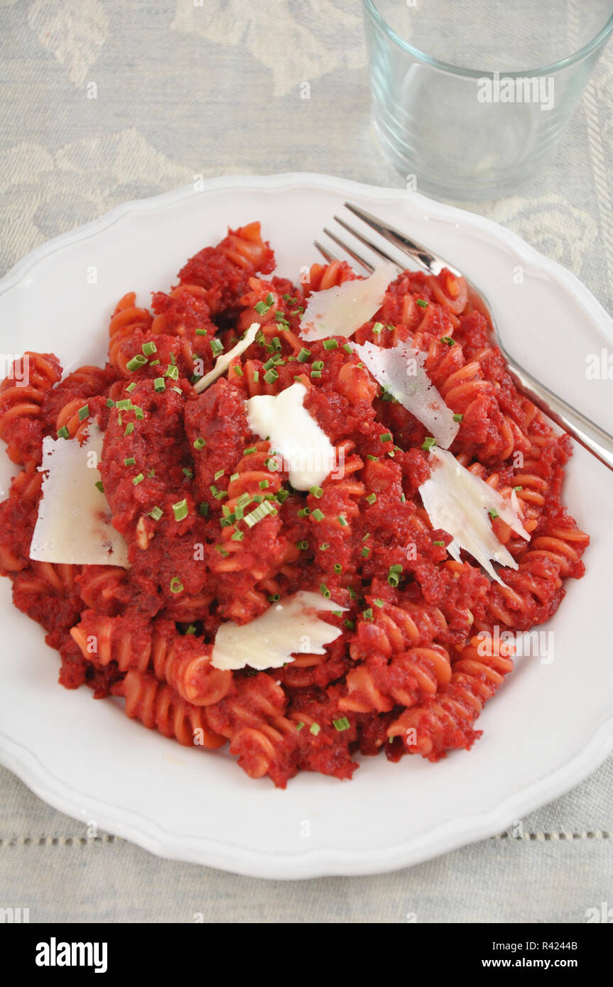 Beet Root Pasta Stock Photo Alamy