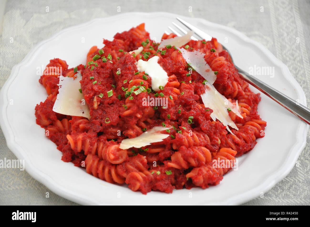 Beet Root Pasta Stock Photo Alamy
