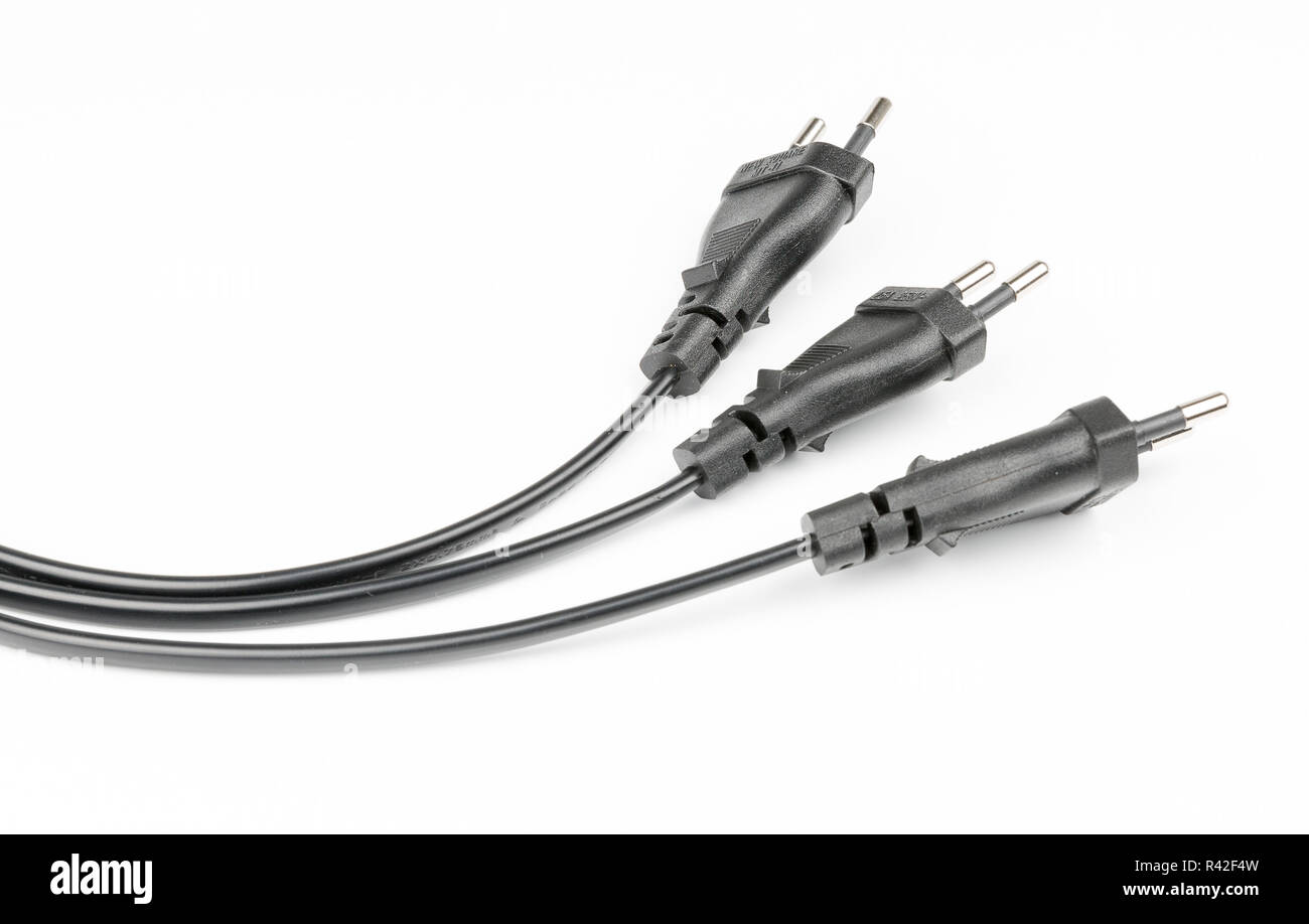 Power cords Europlug Stock Photo Alamy