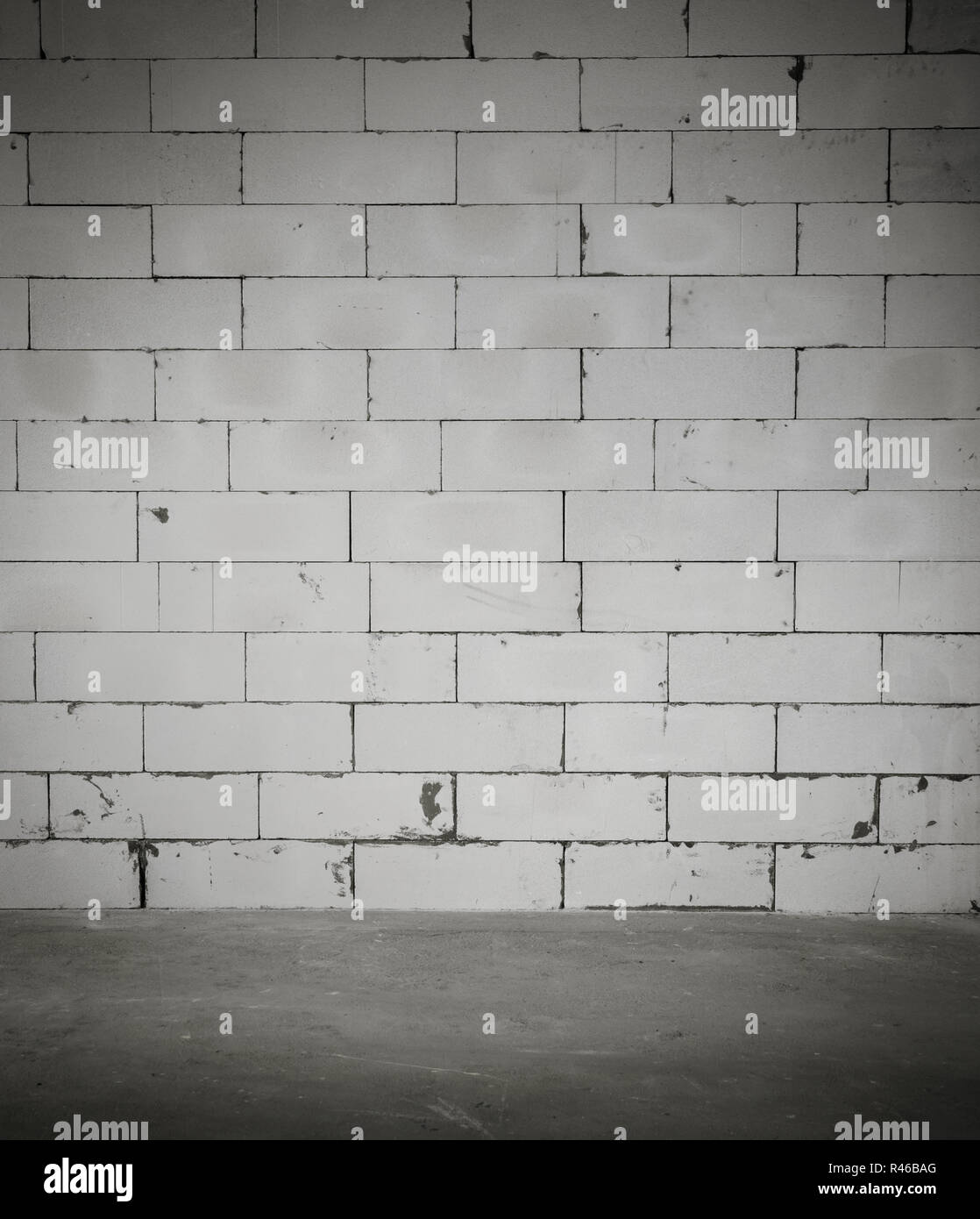 Room with white brick wall Stock Photo Alamy