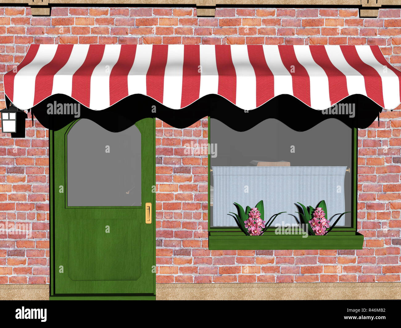 business with awning Stock Photo Alamy