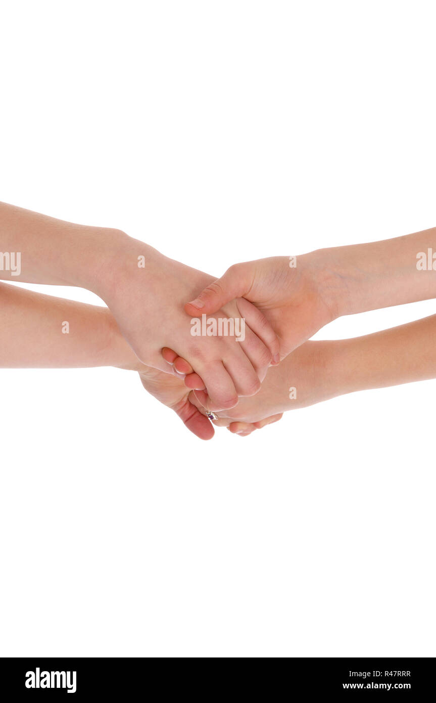 Two hands joining together Stock Photo Alamy