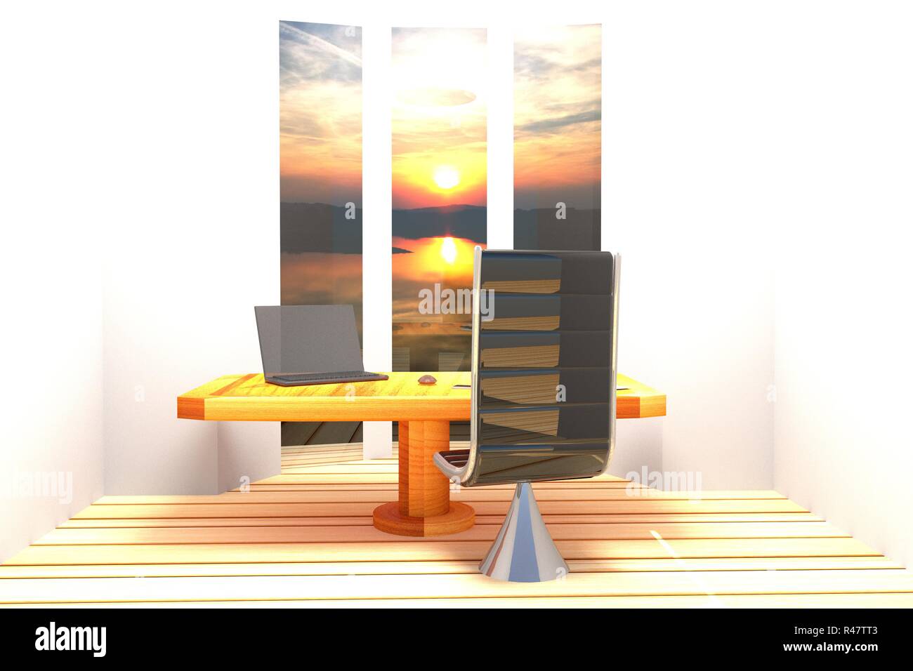 Desk near window Stock Photo Alamy