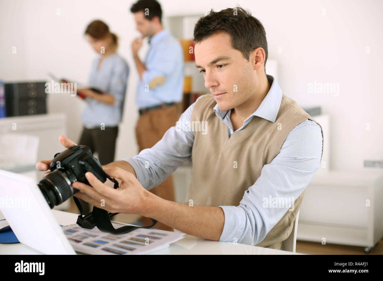 Journalist working in office Stock Photo Alamy