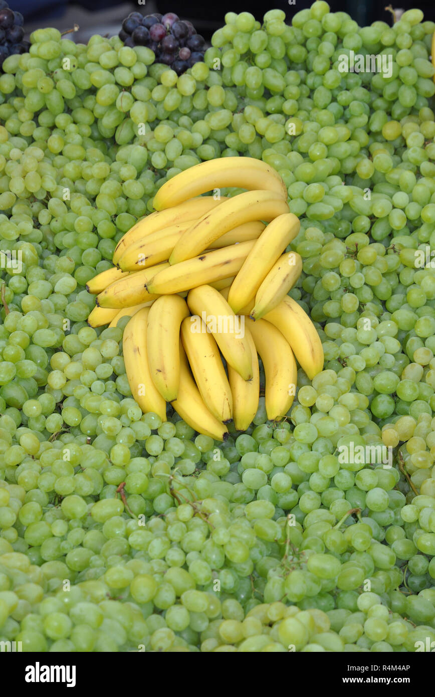 grapes and bananas Stock Photo Alamy