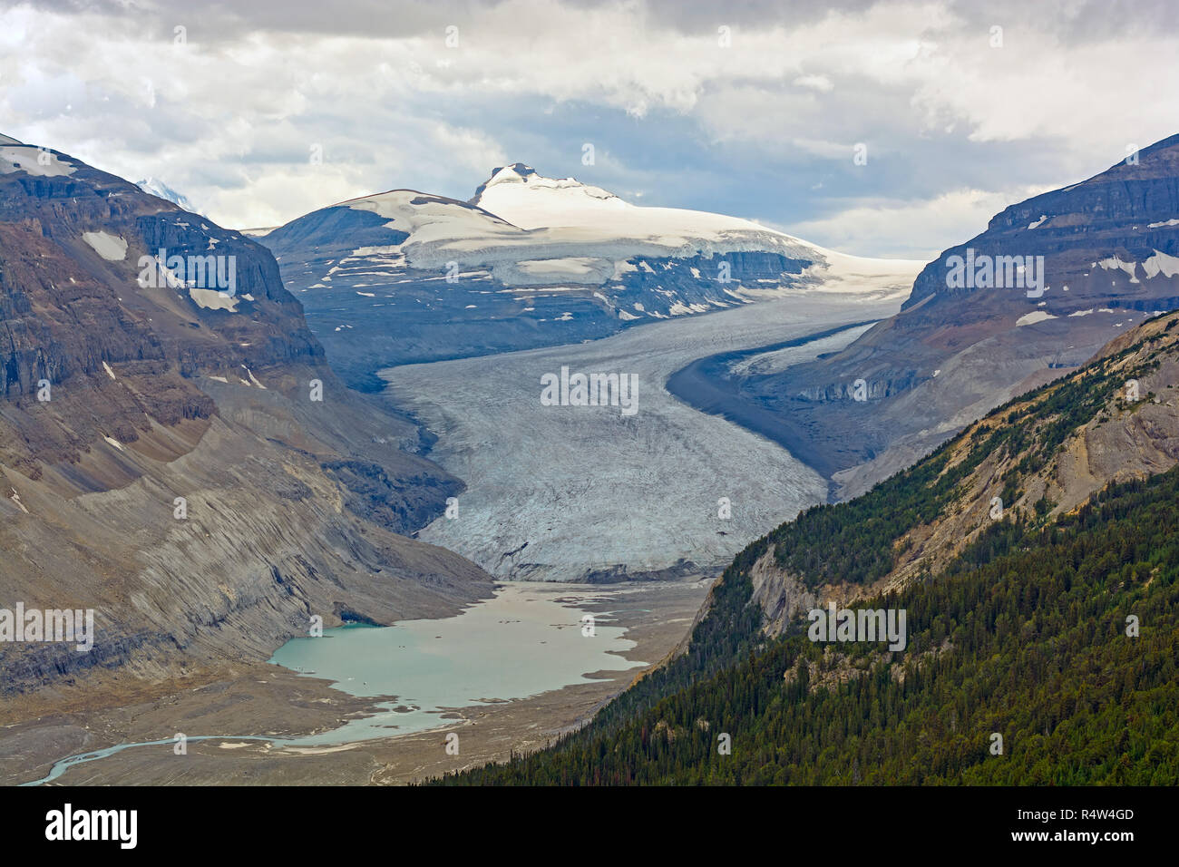 Alpine Glacier and its Valley Stock Photo Alamy