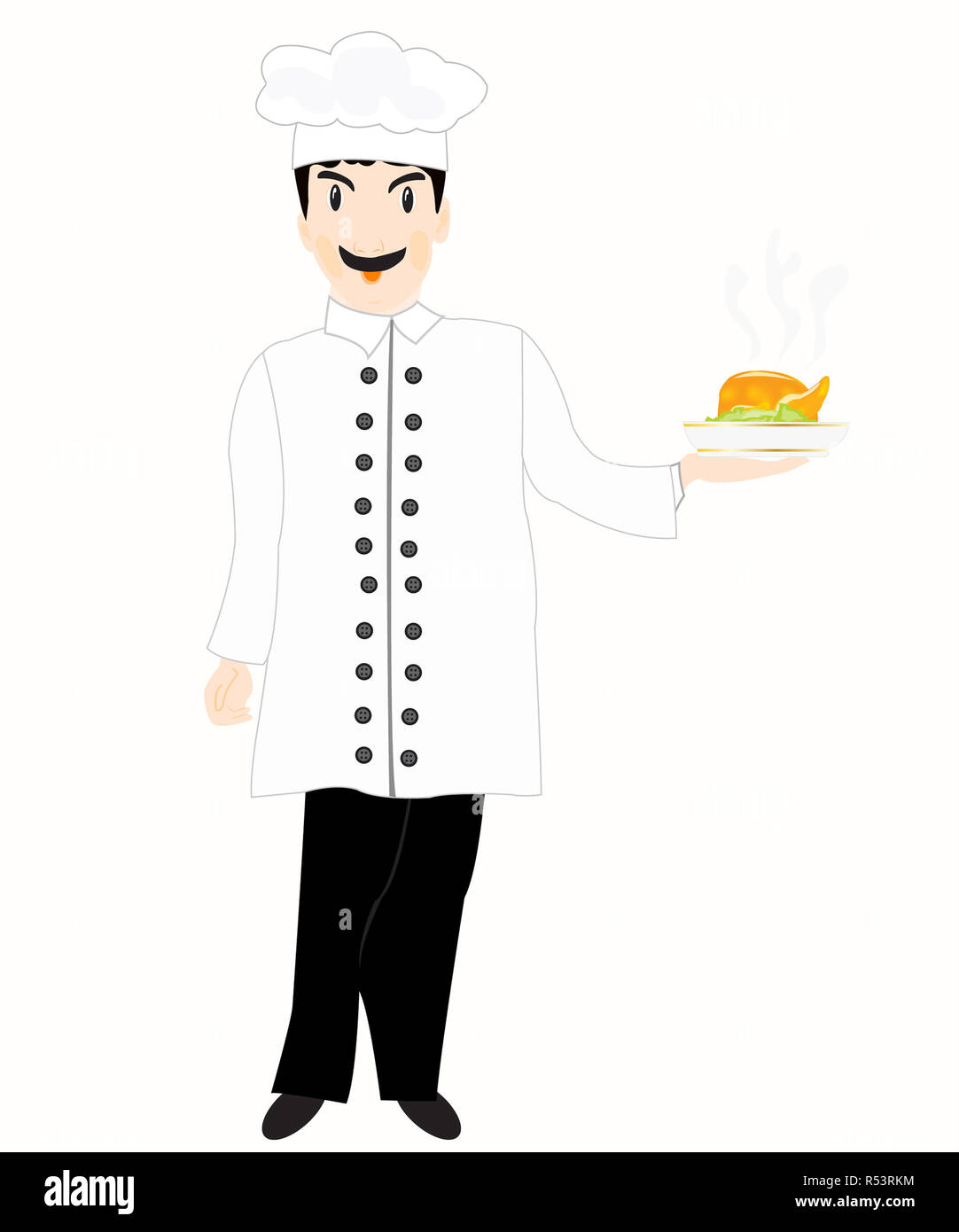 Cook with hot dish Stock Photo Alamy