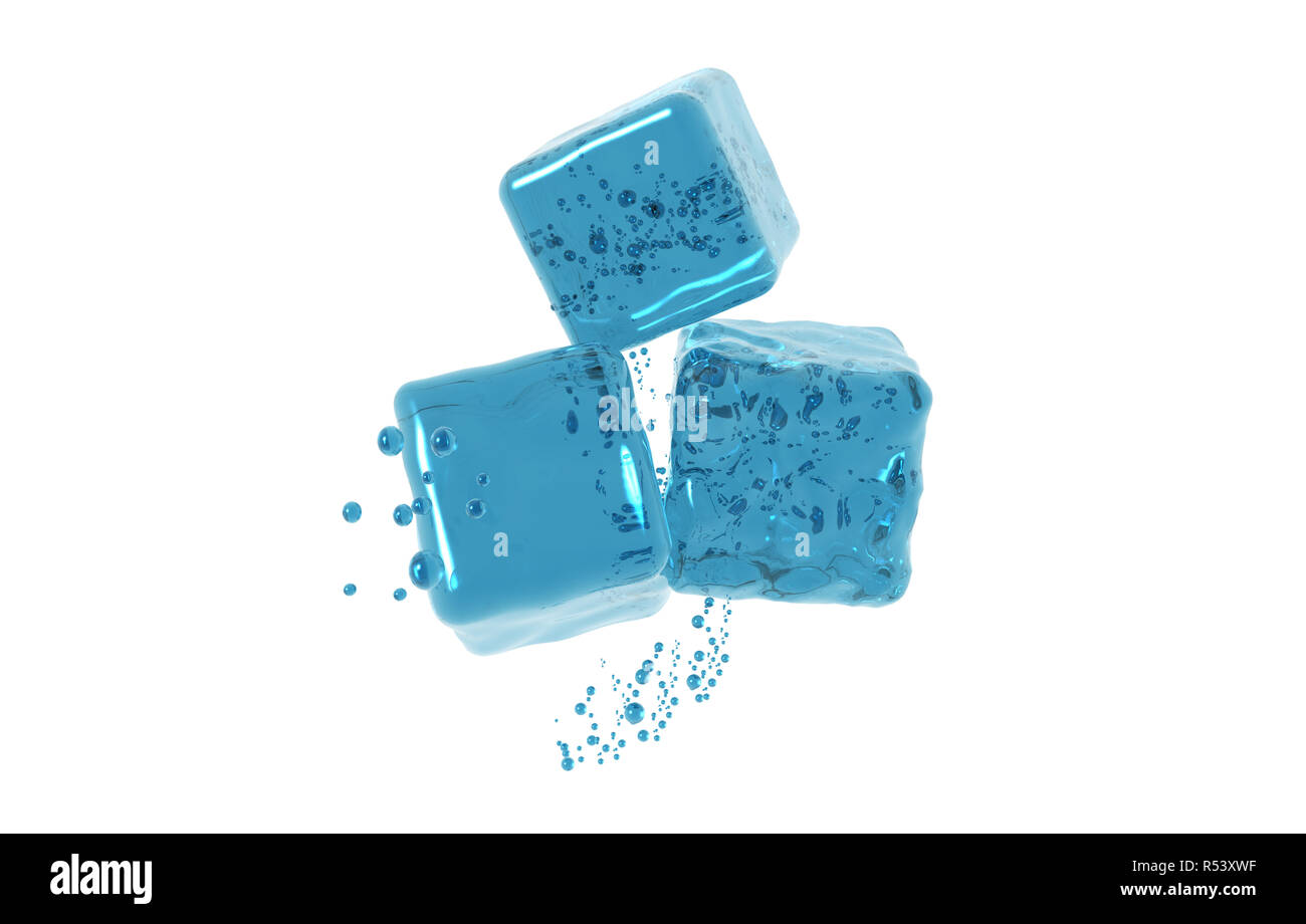 ice cubes with air bubbles isolated Stock Photo Alamy